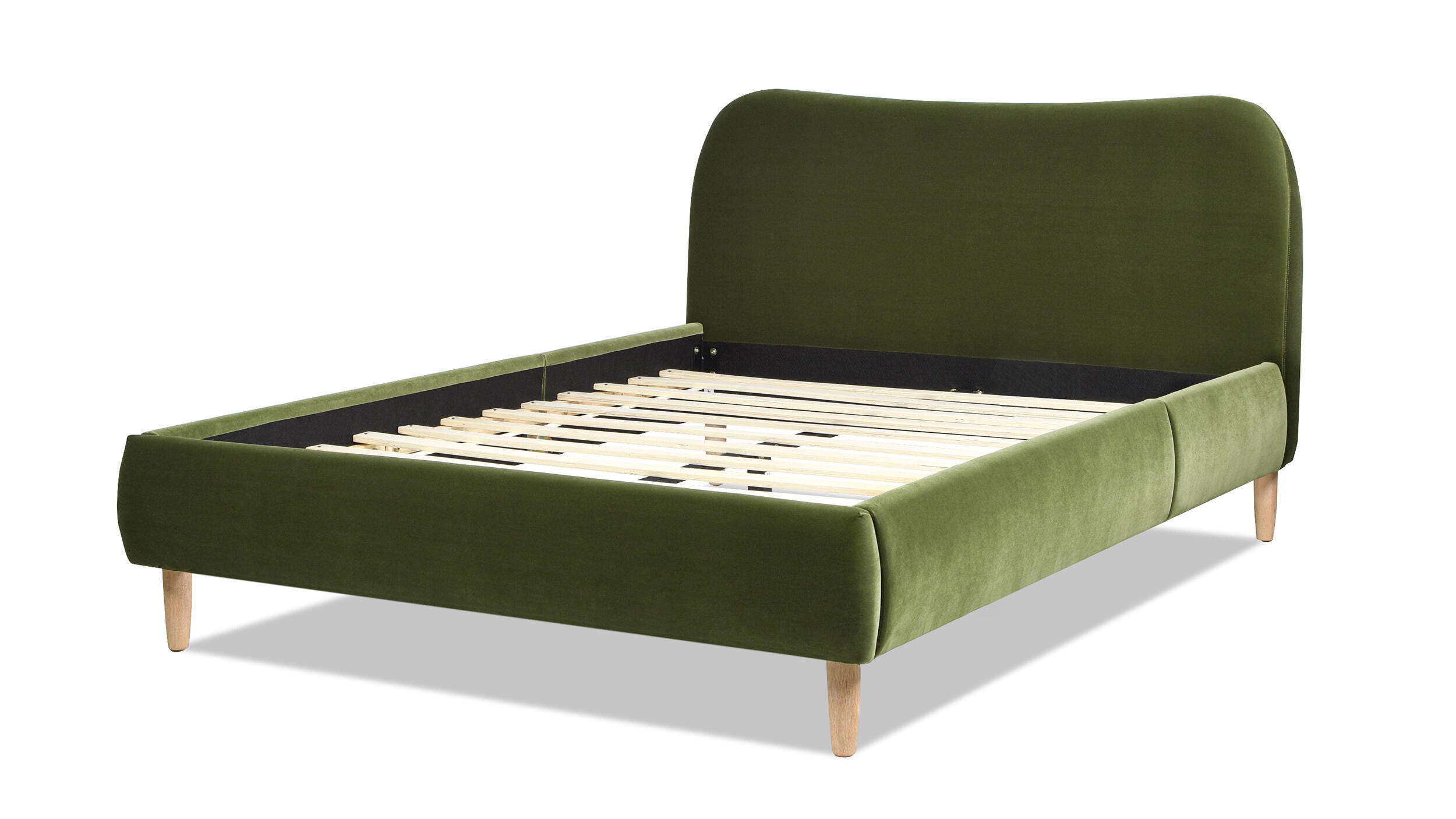 Jennifer Taylor Home Roman Queen Upholstered Platform Bed, Olive Green, large