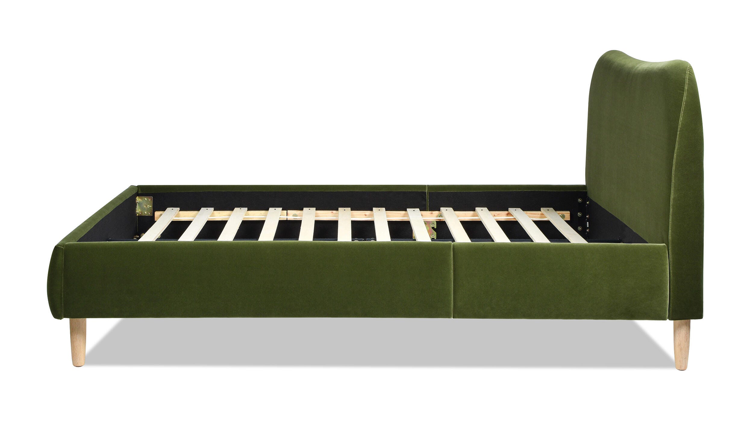 Jennifer Taylor Home Roman Queen Upholstered Platform Bed, Olive Green, large