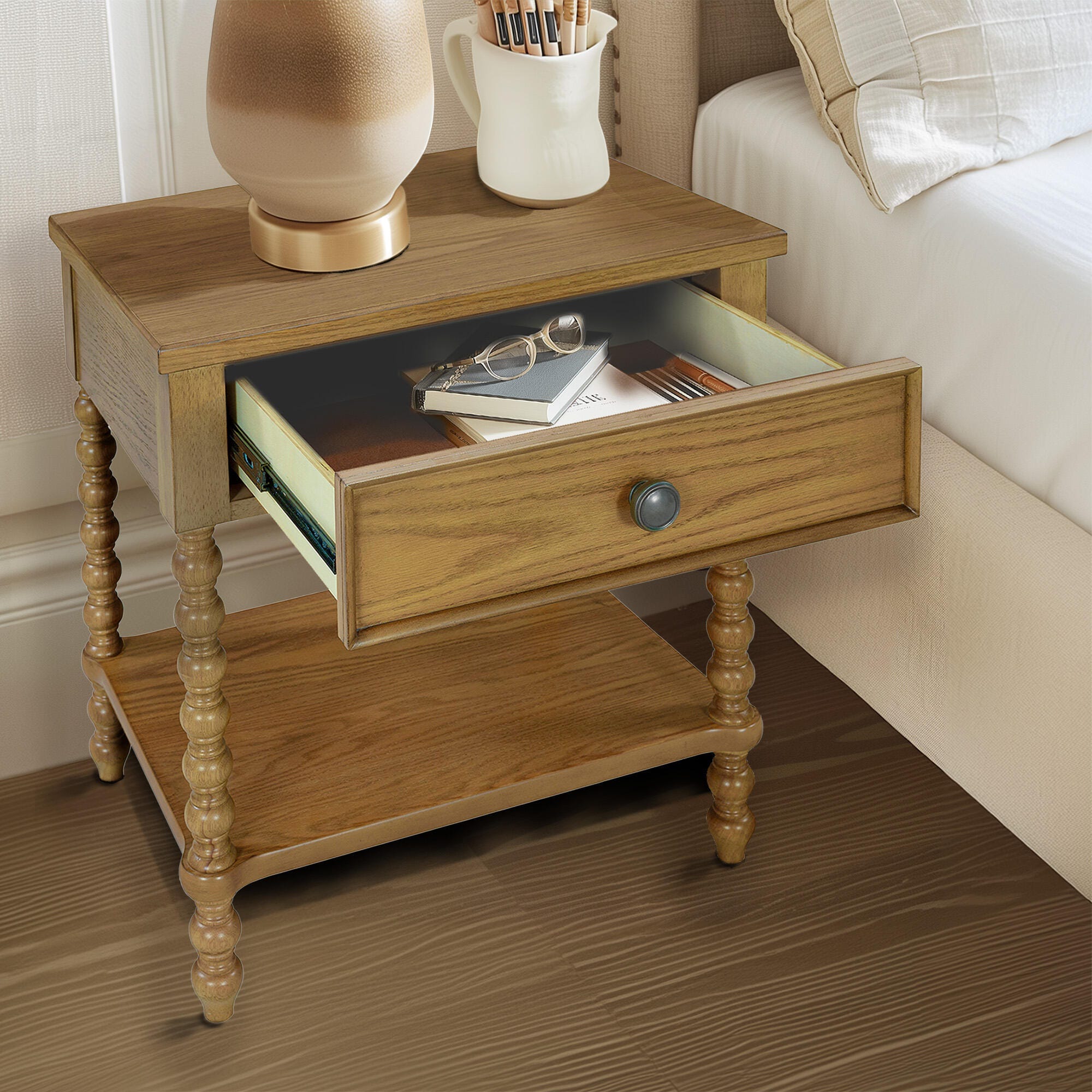Madison Park Signature 1 Drawer Nightstand, , large