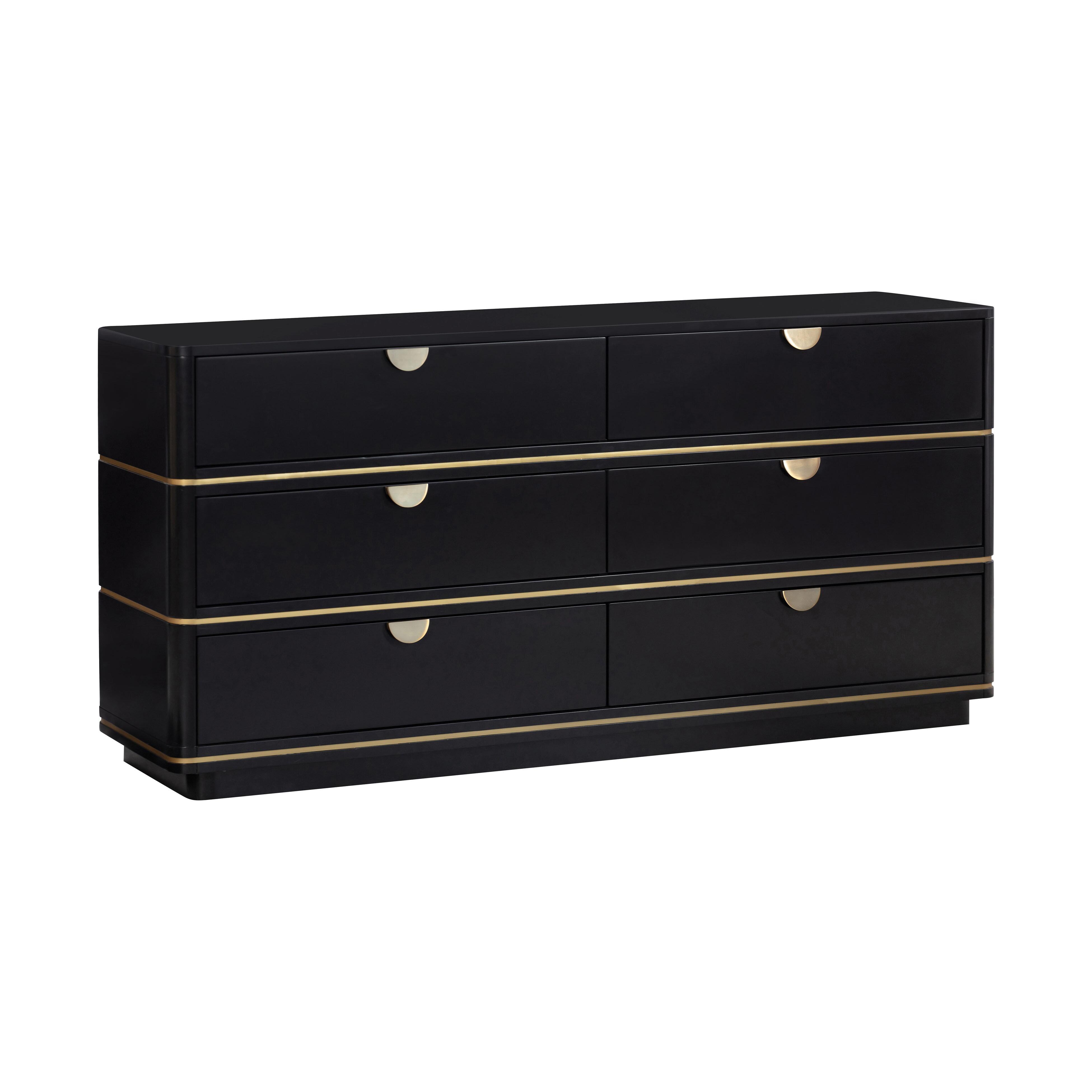 TOV Furniture Julieta 62" 6 Drawer Dresser, Black, large