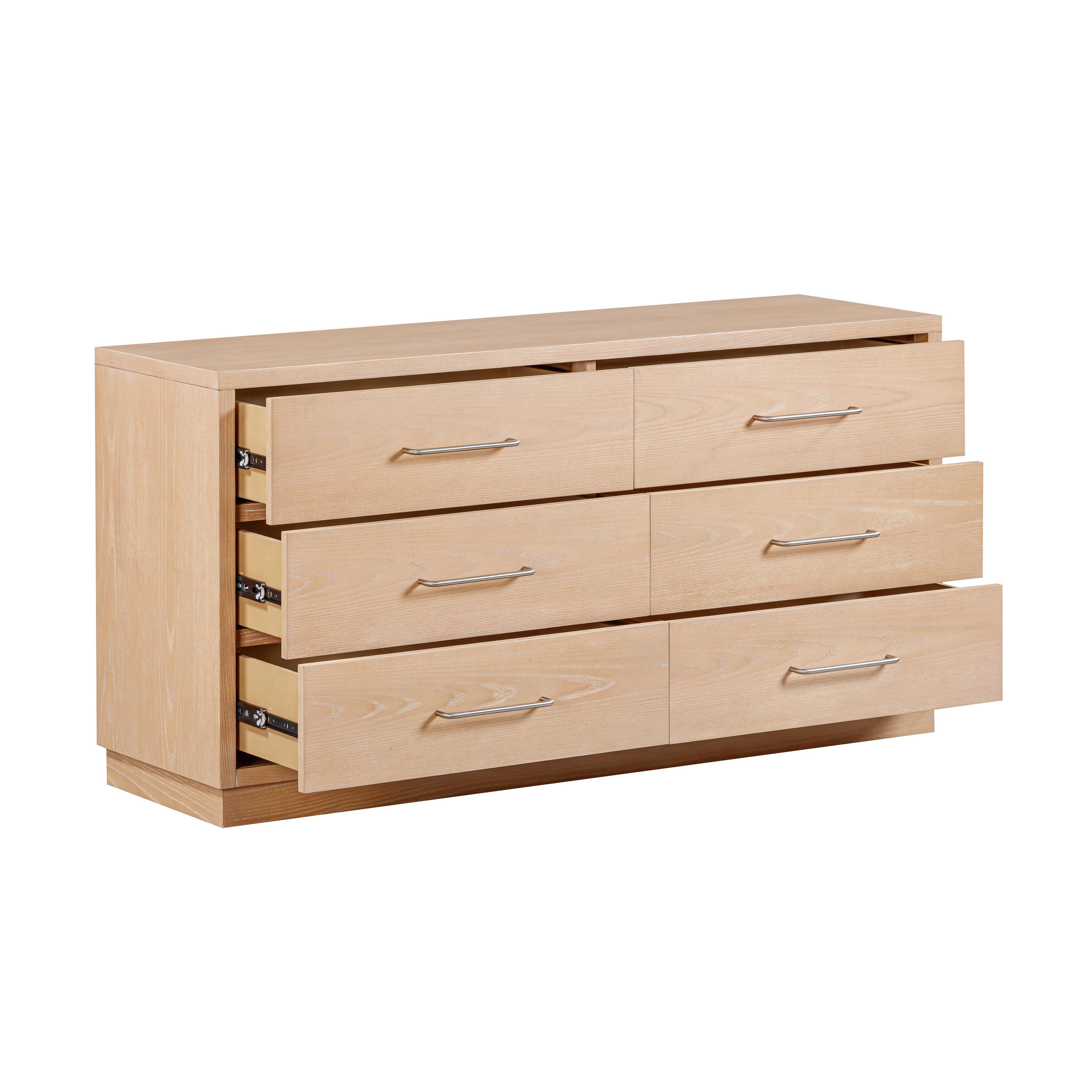 TOV Furniture Marlow 60" 6 Drawer Dresser, Natural, large