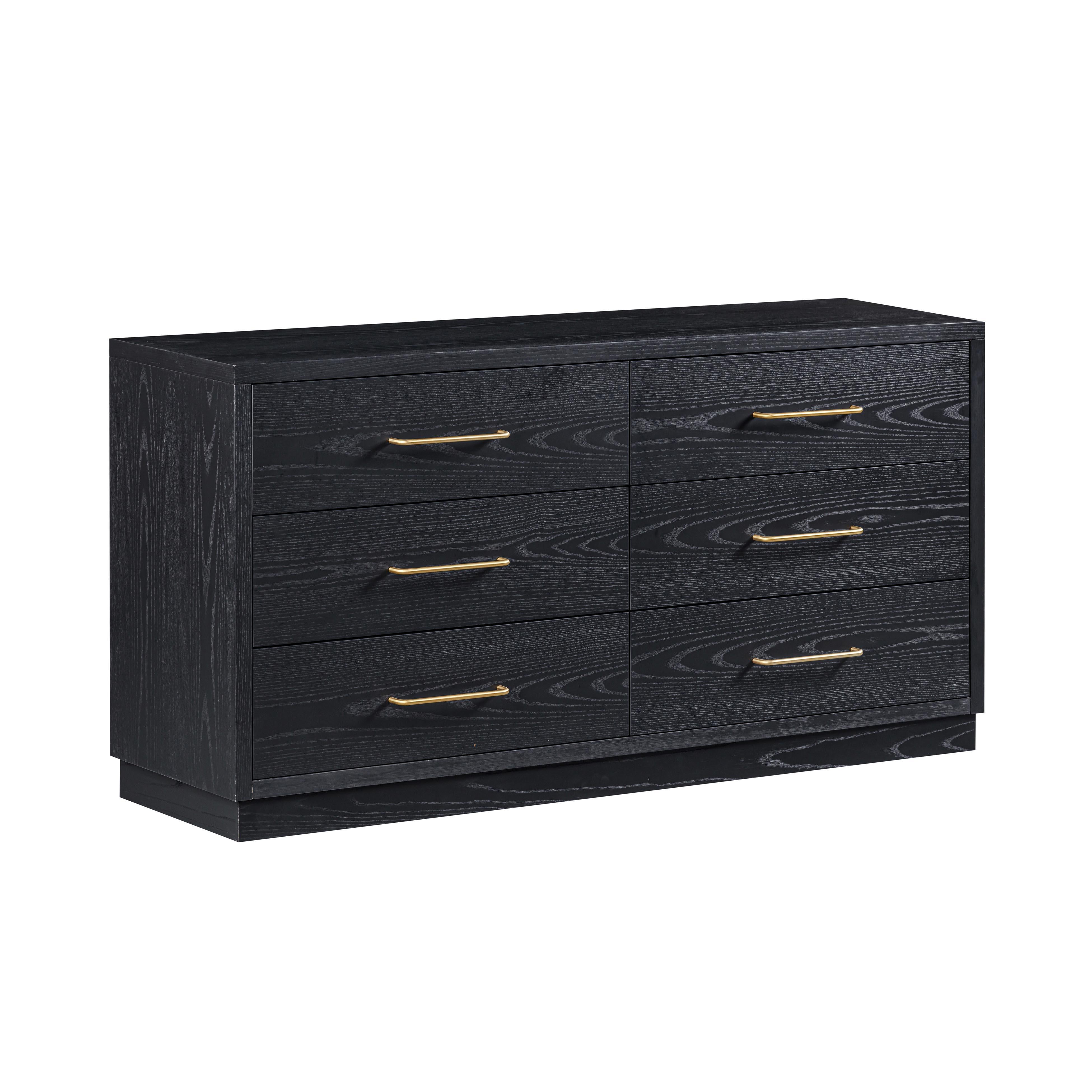 TOV Furniture Marlow 60" 6 Drawer Dresser, Black, large