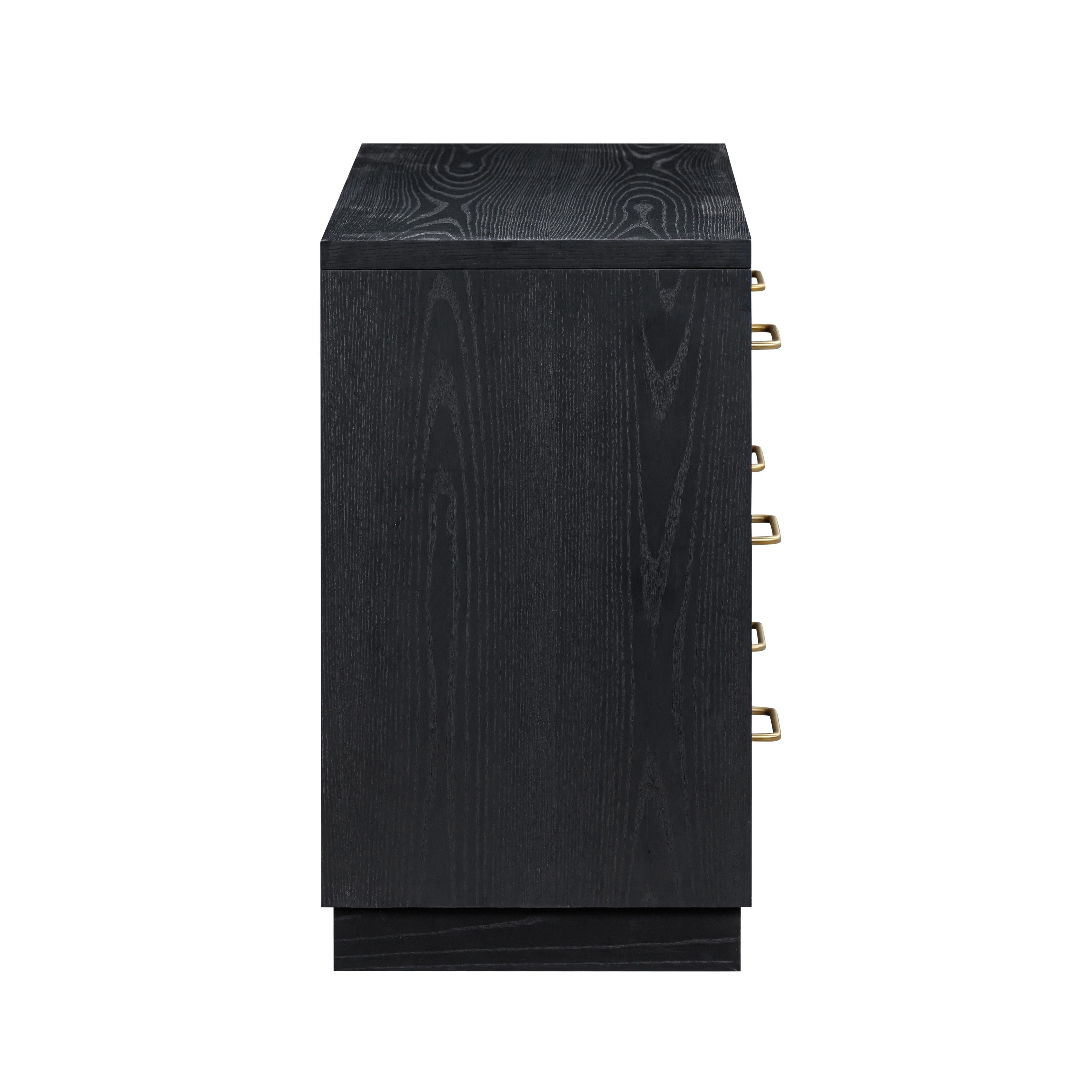TOV Furniture Marlow 60" 6 Drawer Dresser, Black, large