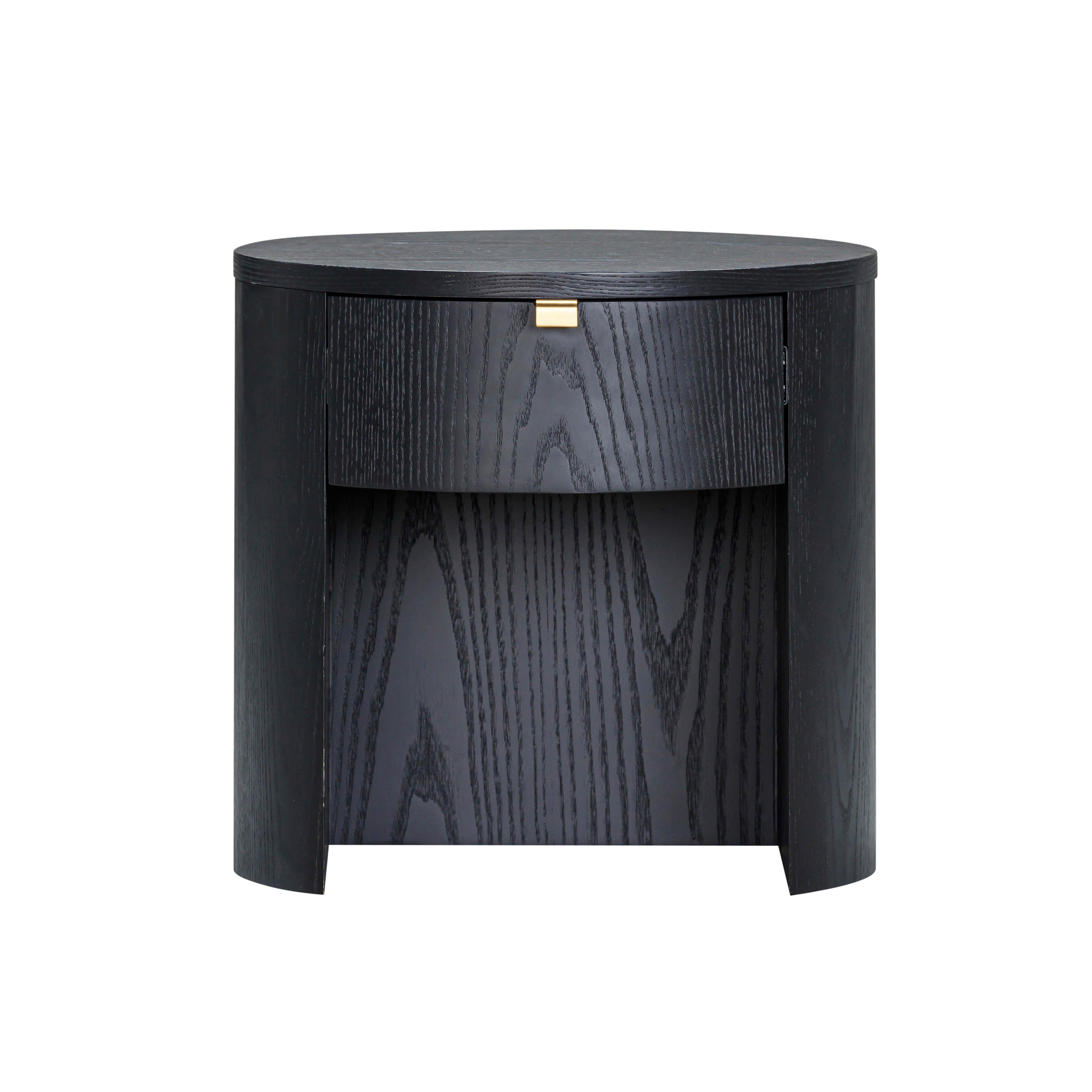 Tov Furniture Marlow 18" Round Nightstand, Black, large