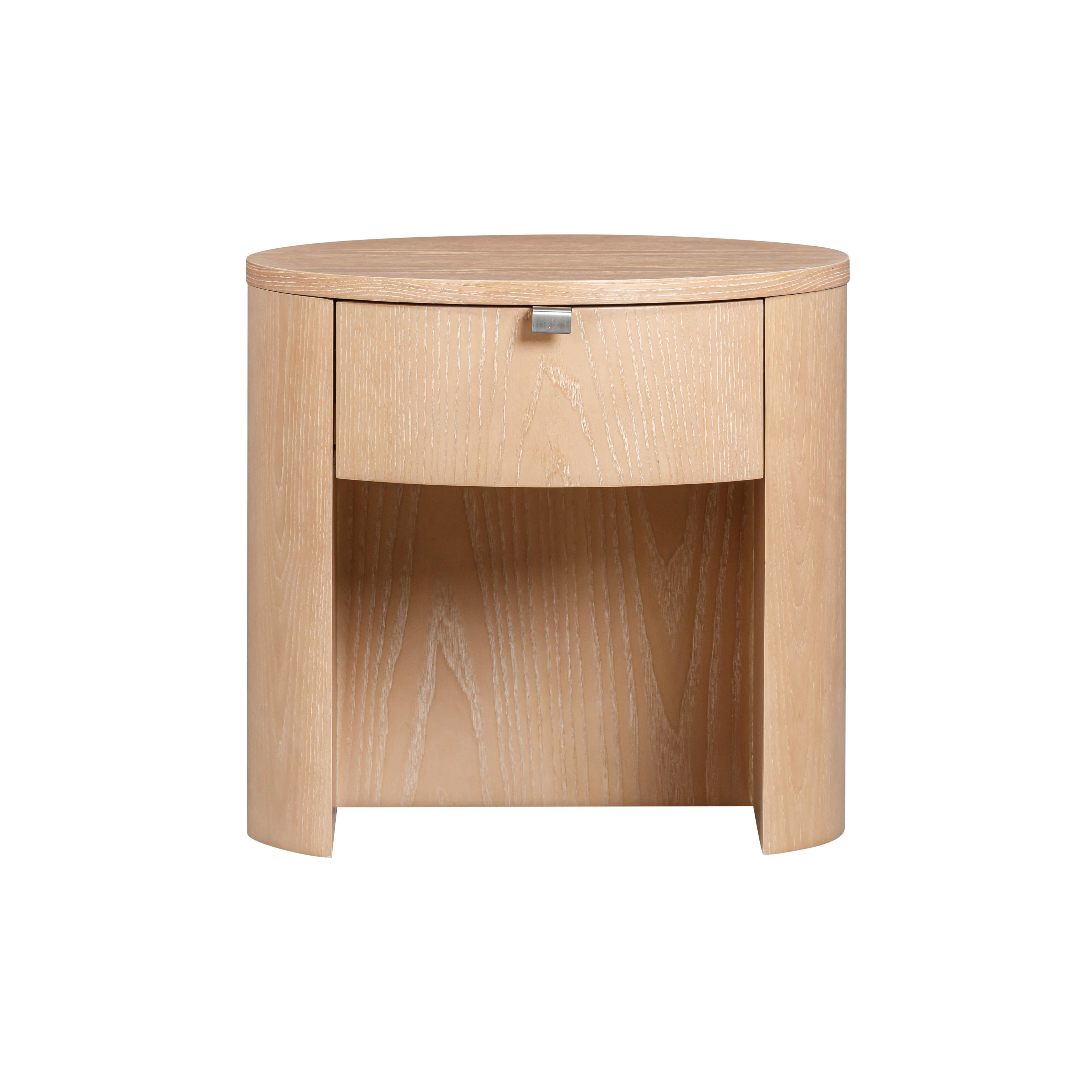 Tov Furniture Marlow 18" Round Nightstand, Natural, large