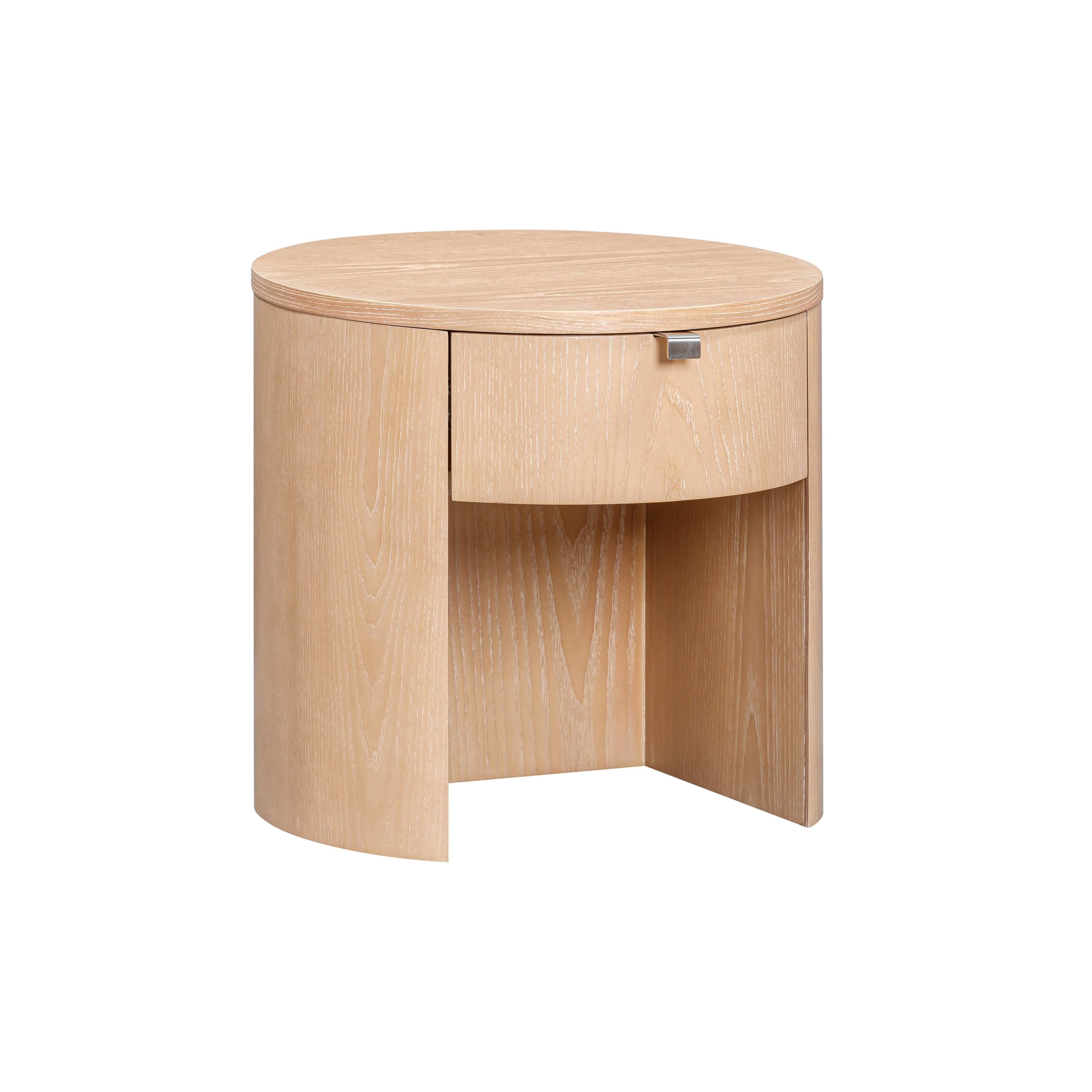 Tov Furniture Marlow 18" Round Nightstand, Natural, large
