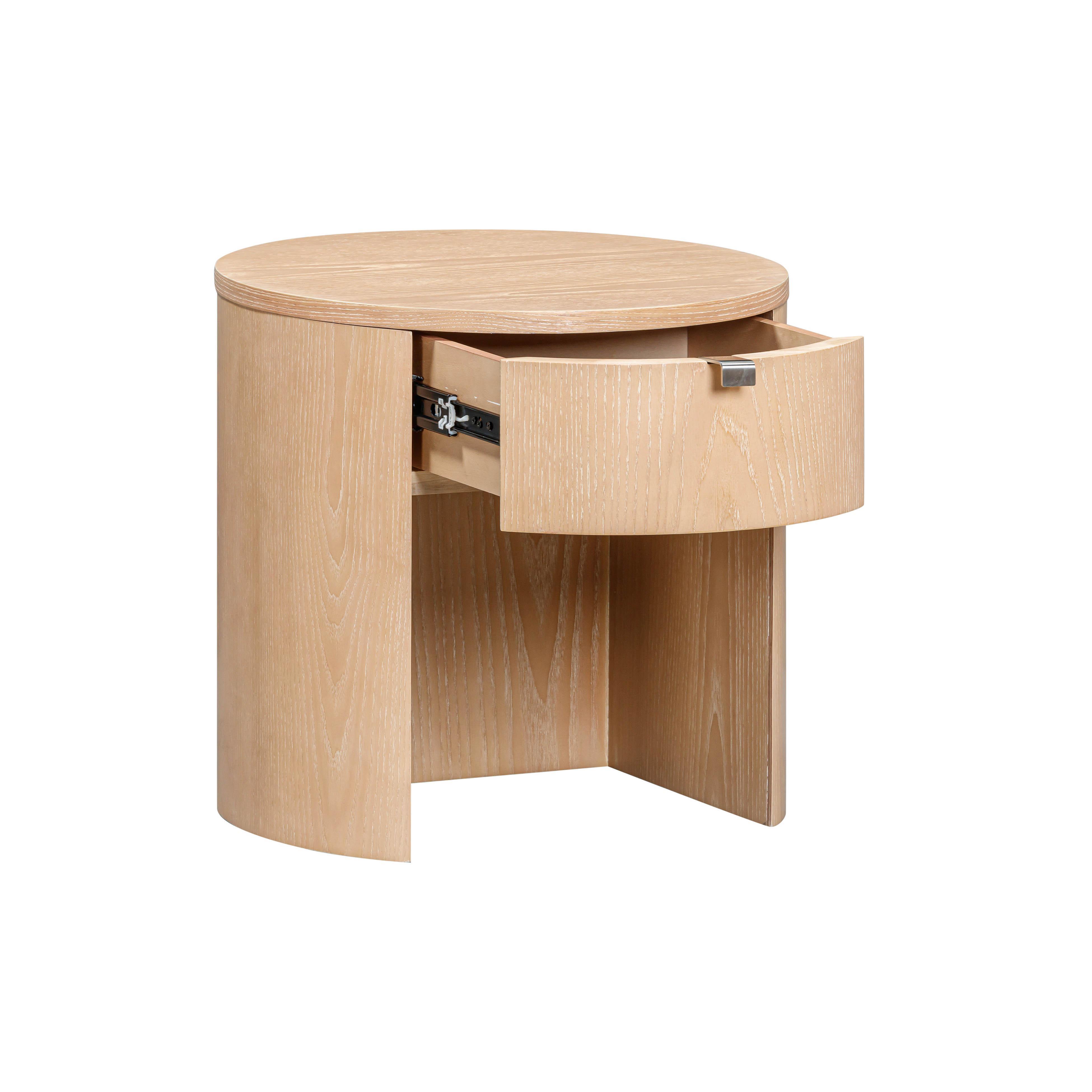 Tov Furniture Marlow 18" Round Nightstand, Natural, large