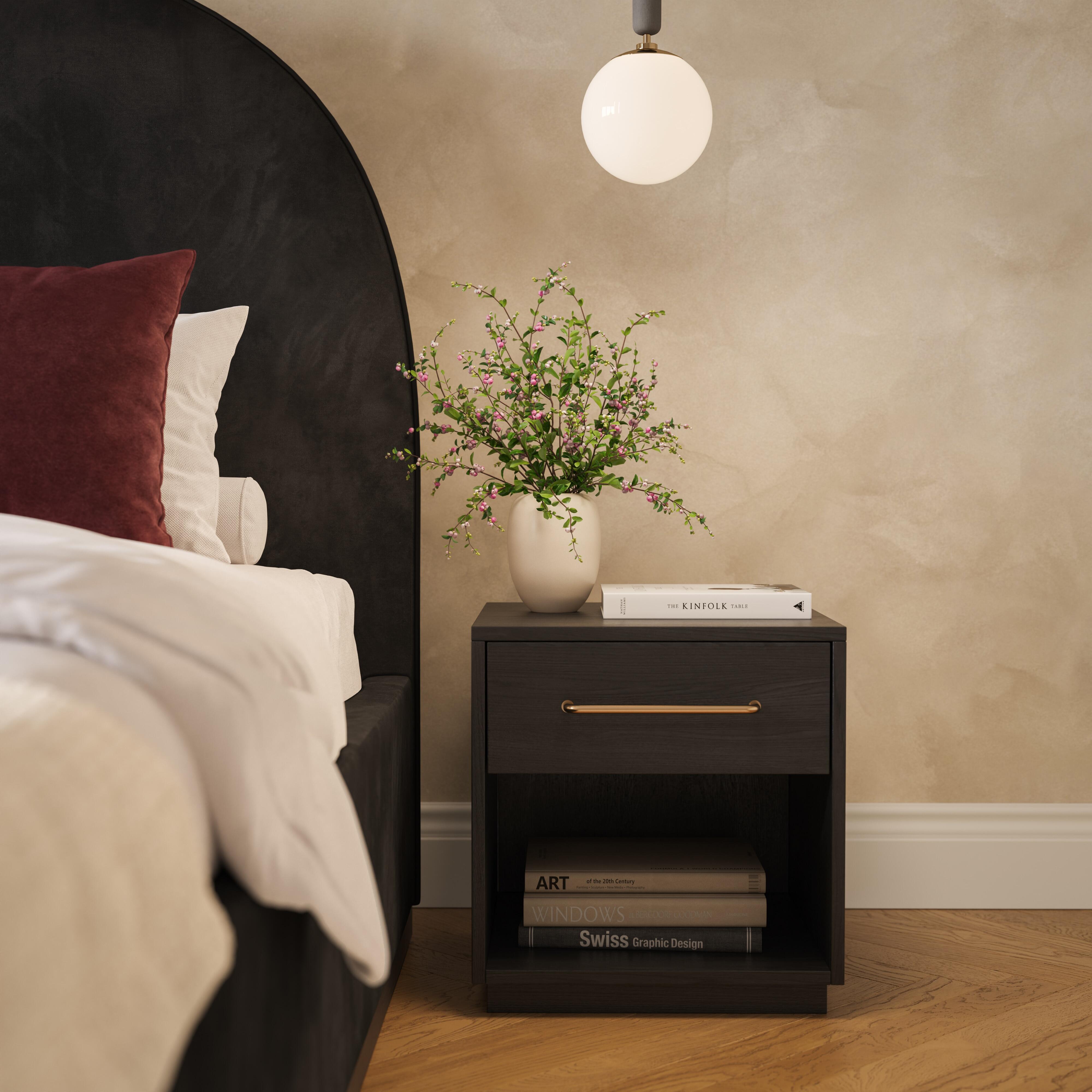 Tov Furniture Marlow 18" Nightstand, Black, large