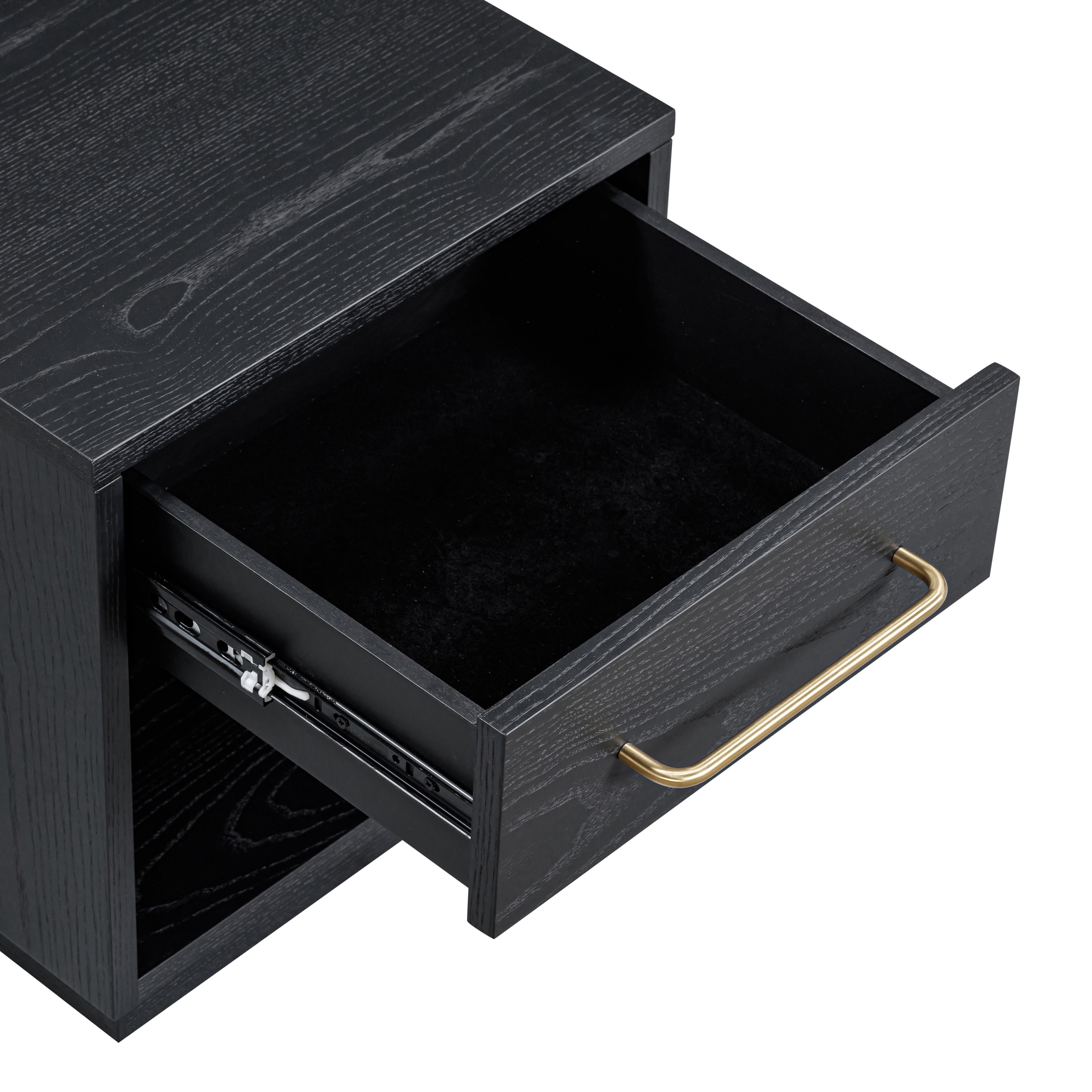 Tov Furniture Marlow 18" Nightstand, Black, large