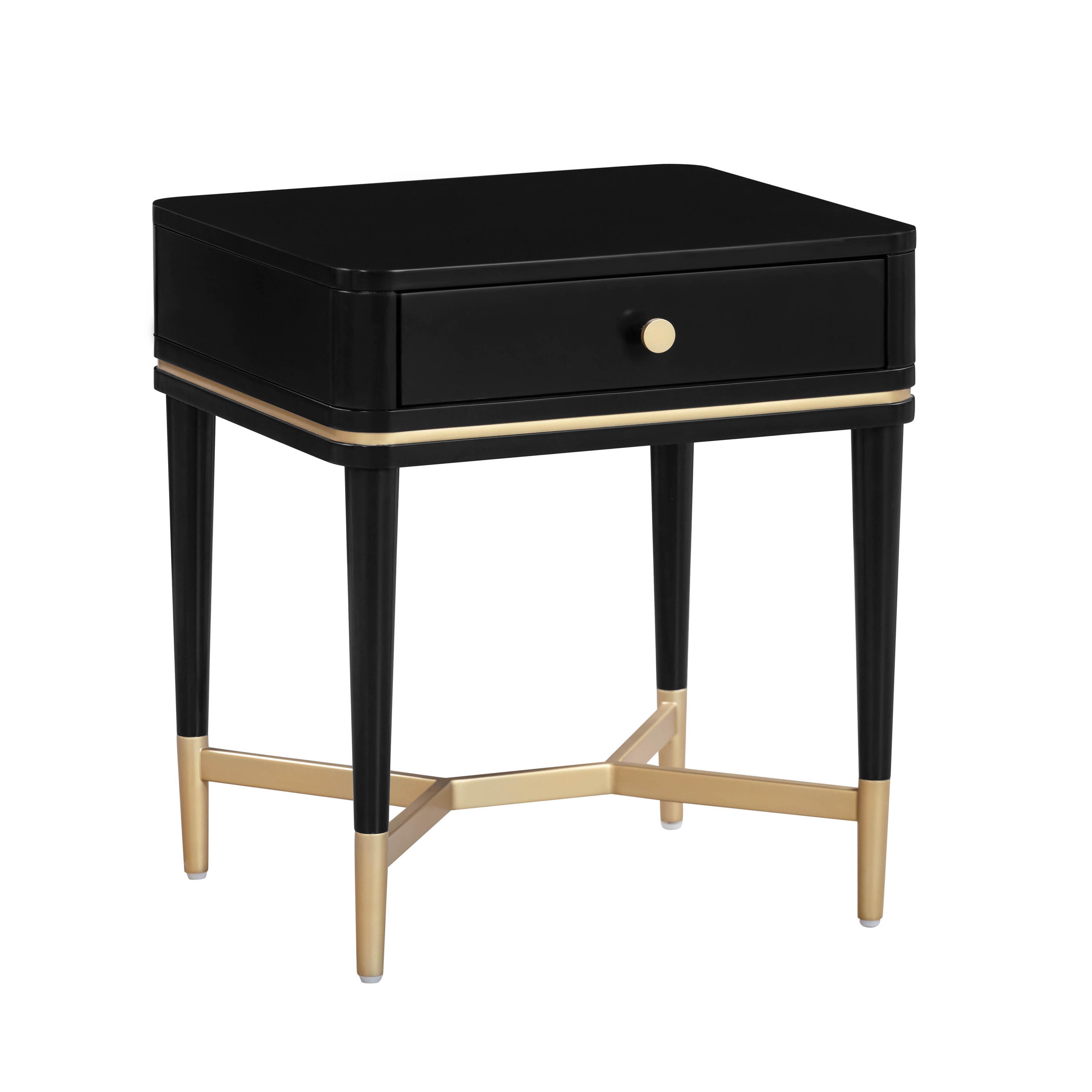 Tov Furniture Julieta 21" Nightstand, Black, large