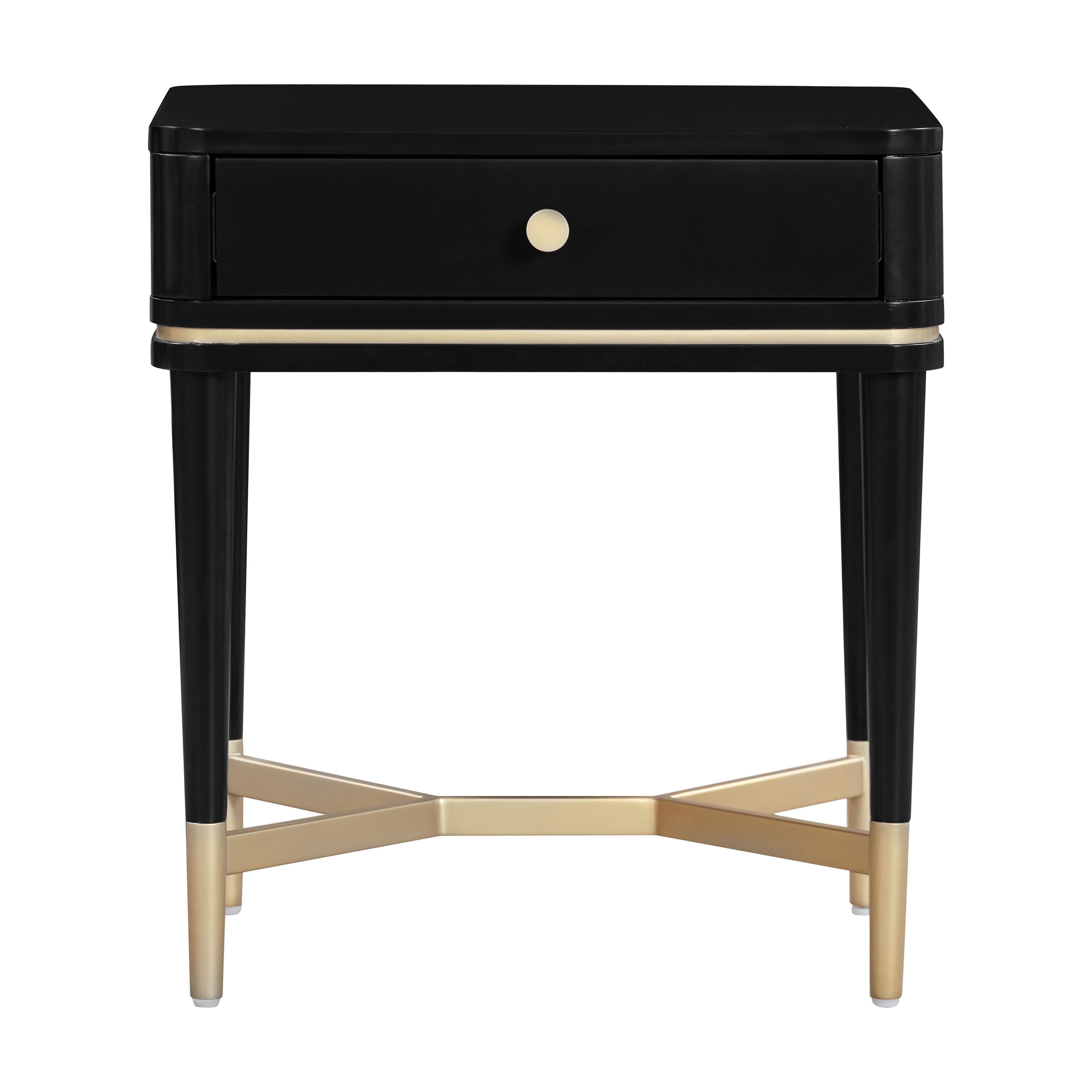 Tov Furniture Julieta 21" Nightstand, Black, large
