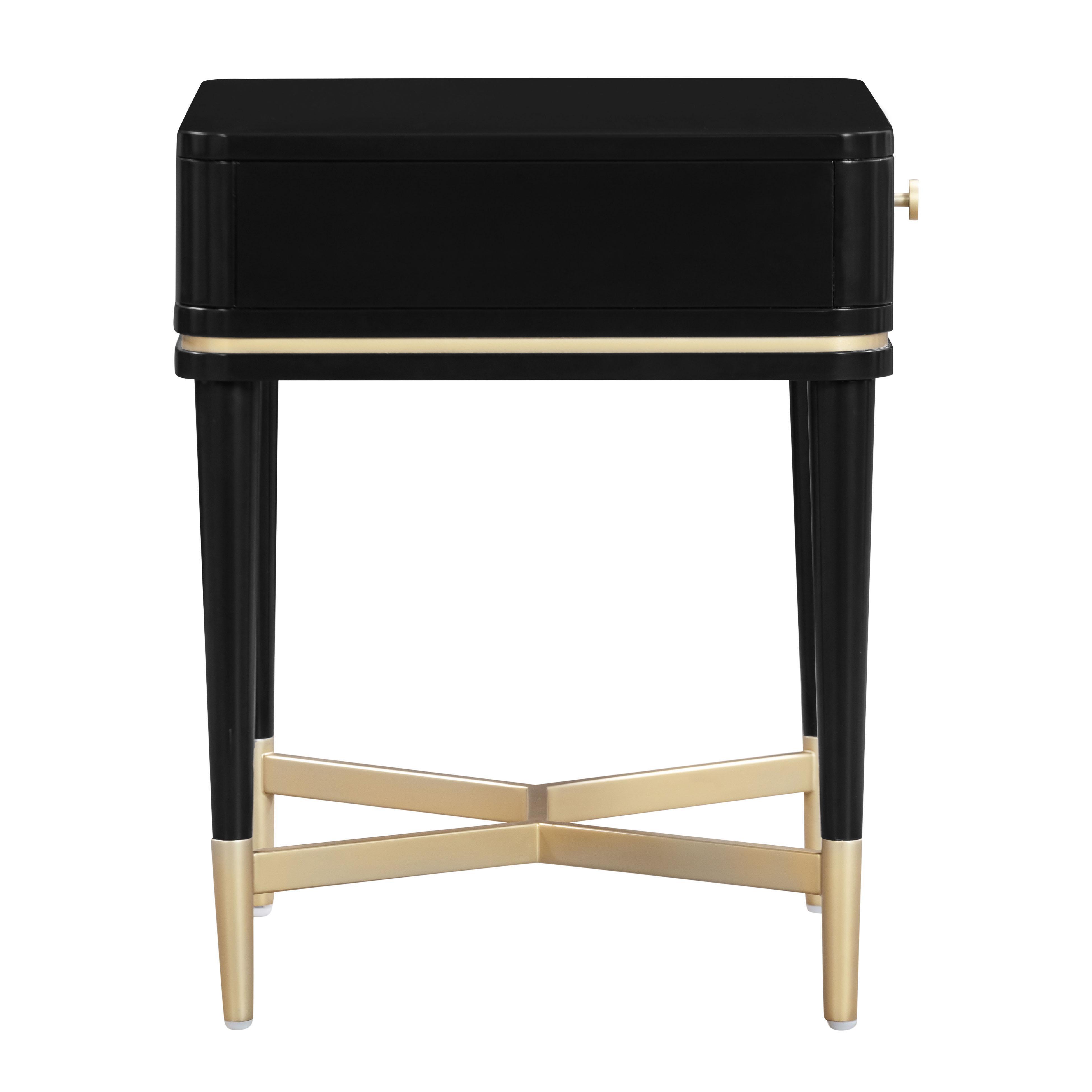 Tov Furniture Julieta 21" Nightstand, Black, large