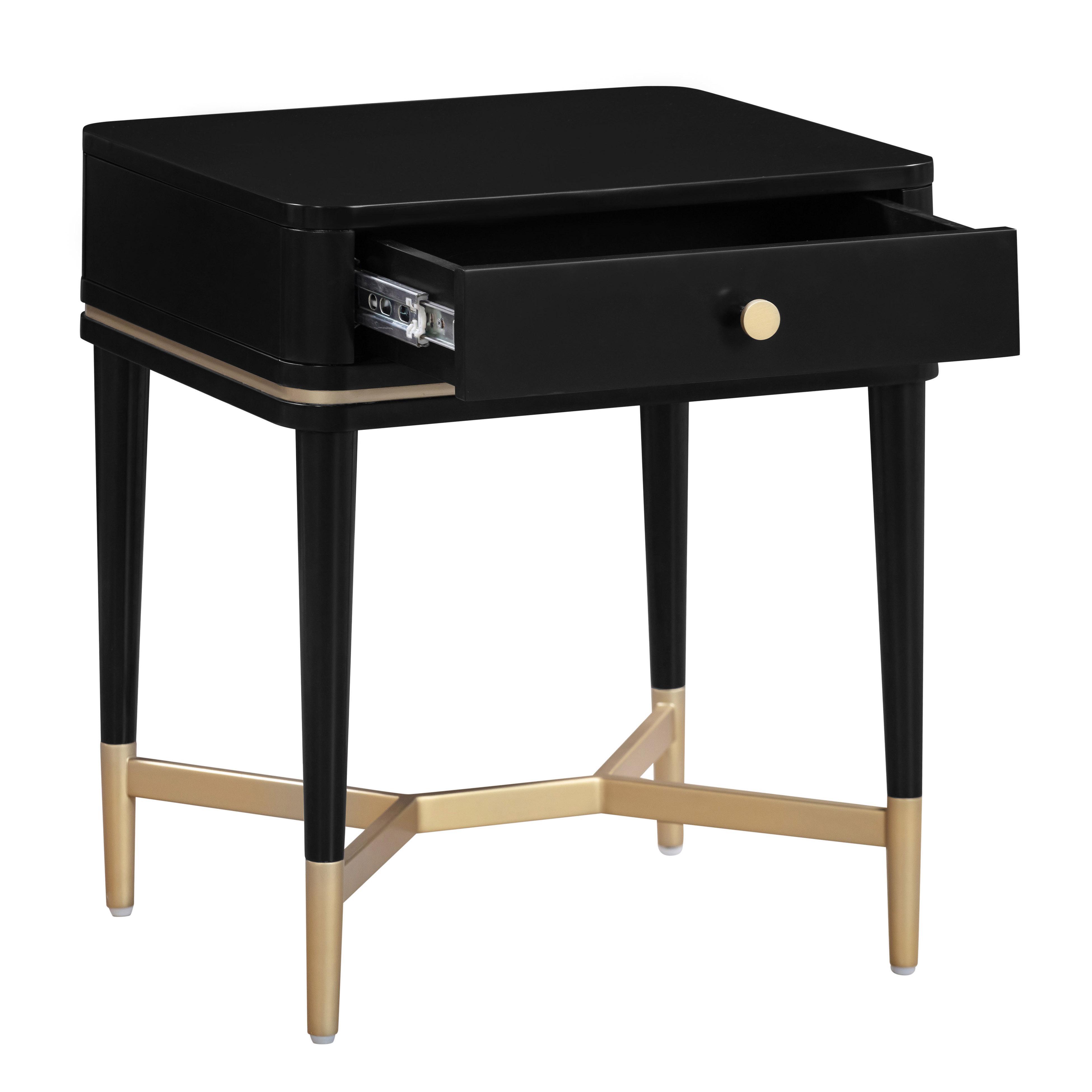 Tov Furniture Julieta 21" Nightstand, Black, large