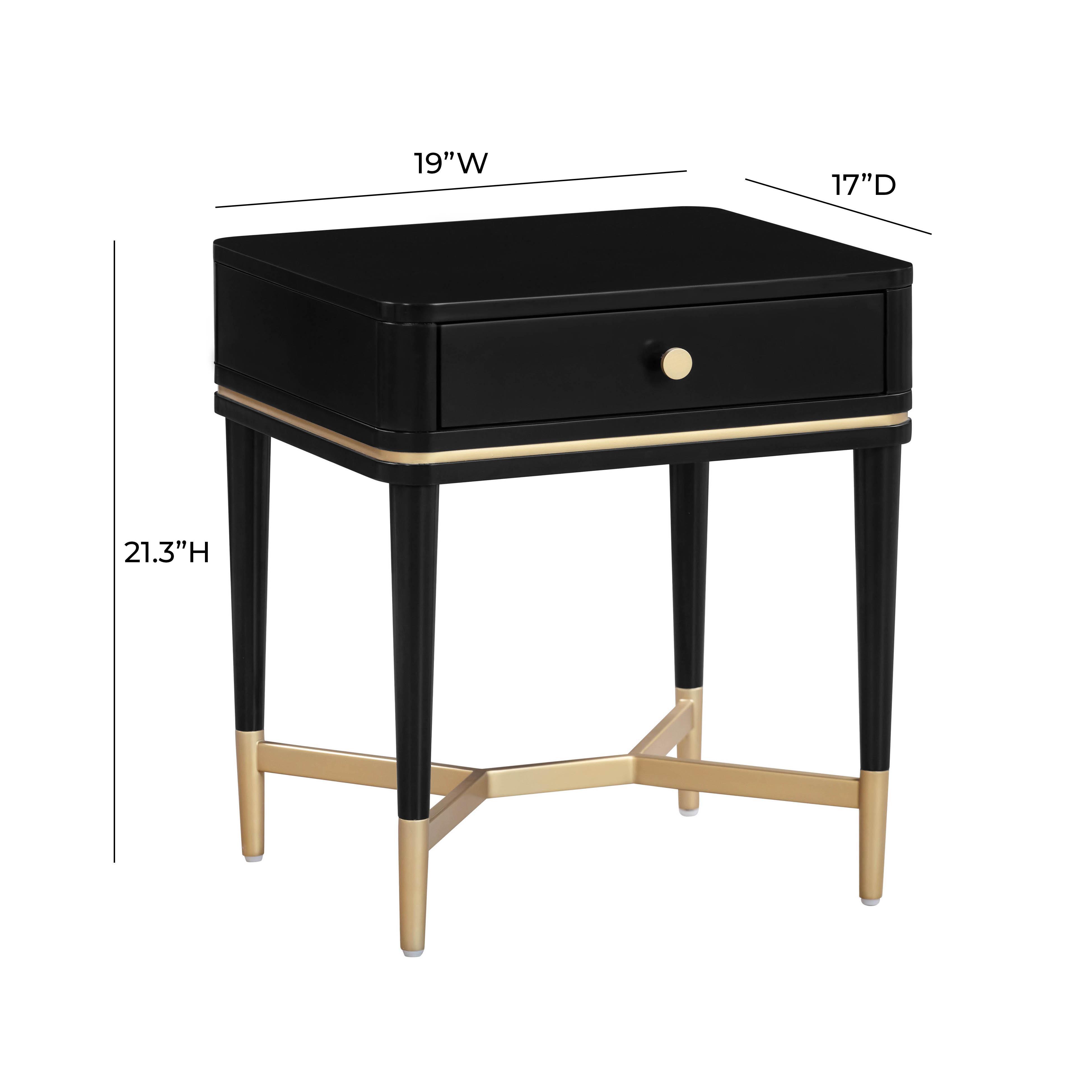 Tov Furniture Julieta 21" Nightstand, Black, large
