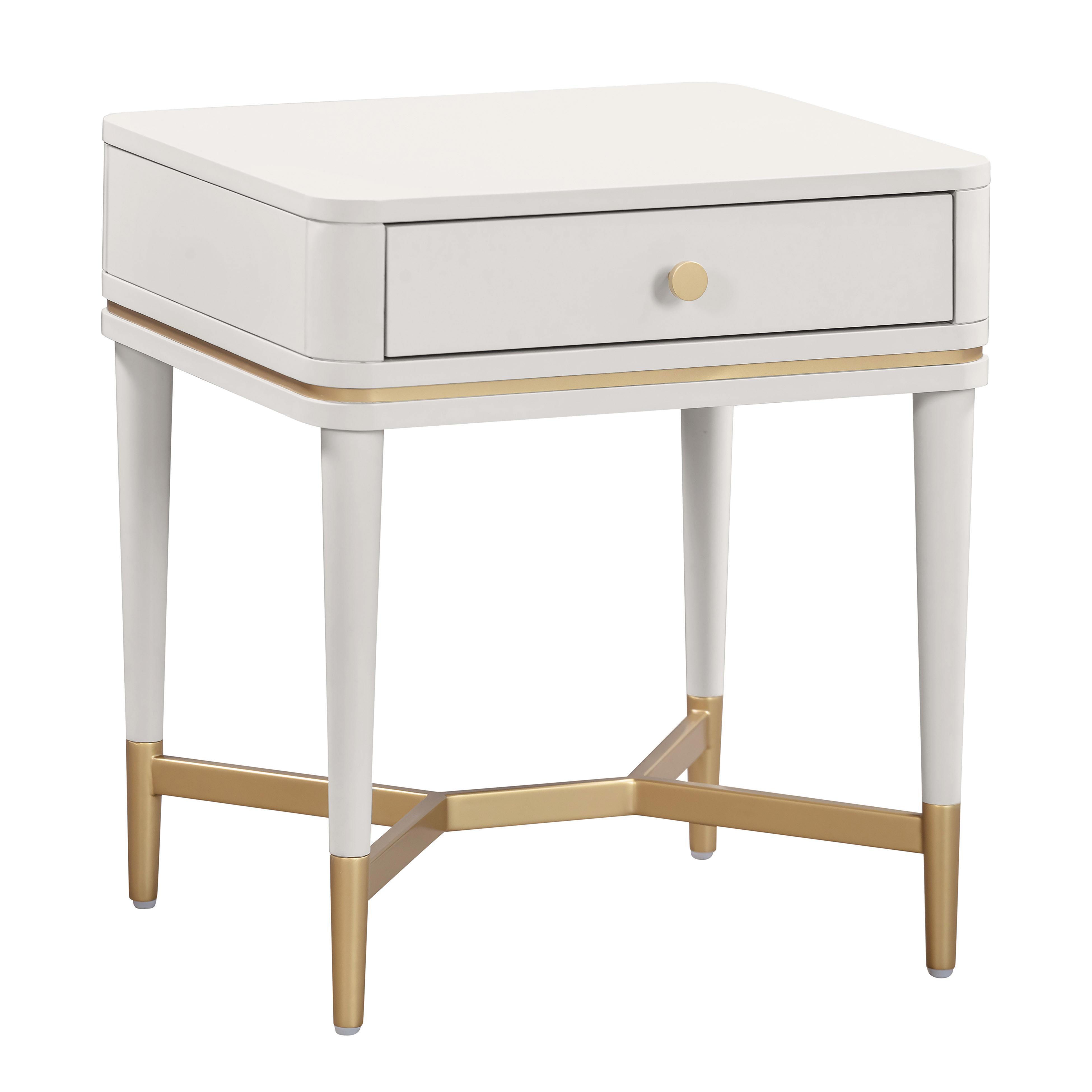 Tov Furniture Julieta 21" Nightstand, Cream, large