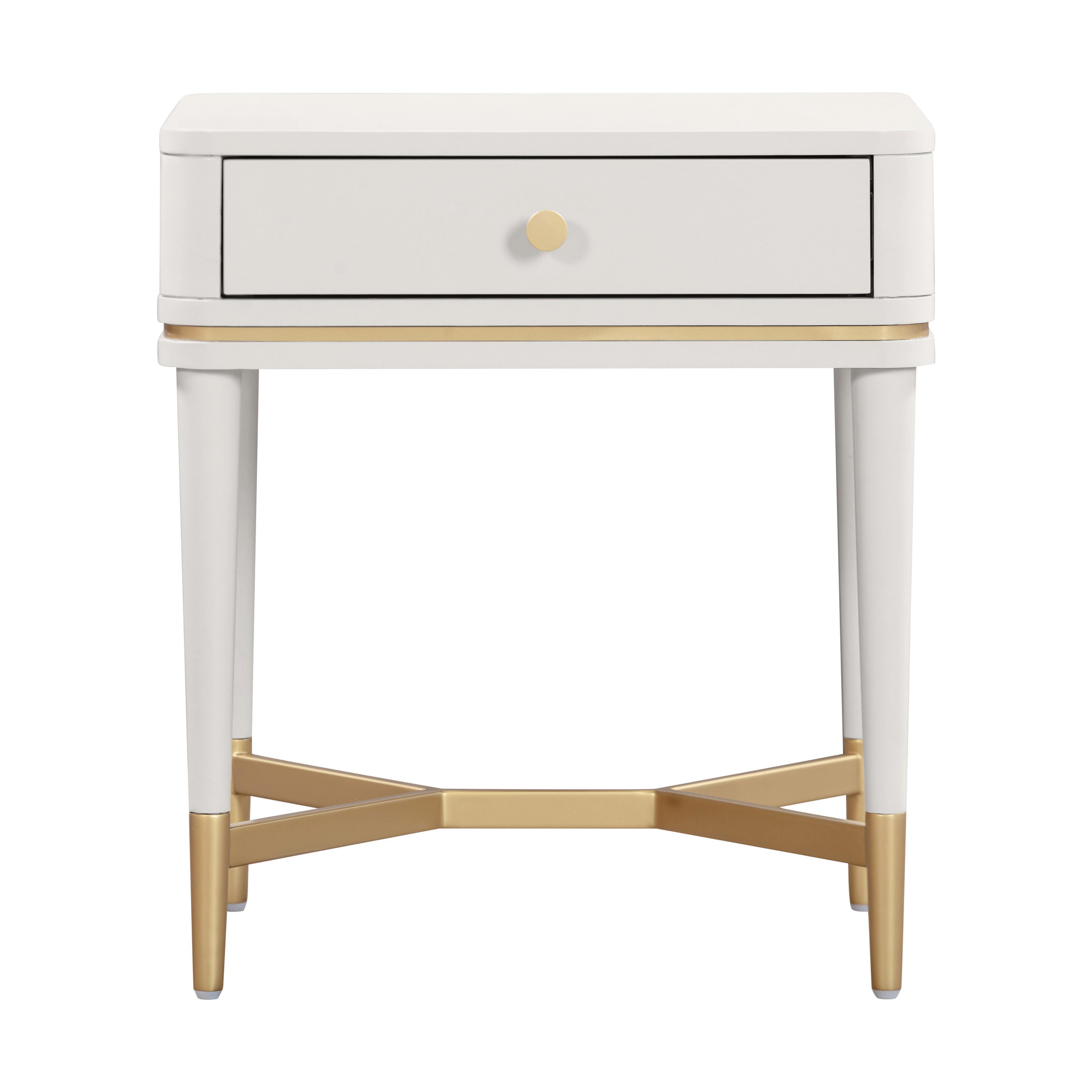 Tov Furniture Julieta 21" Nightstand, Cream, large