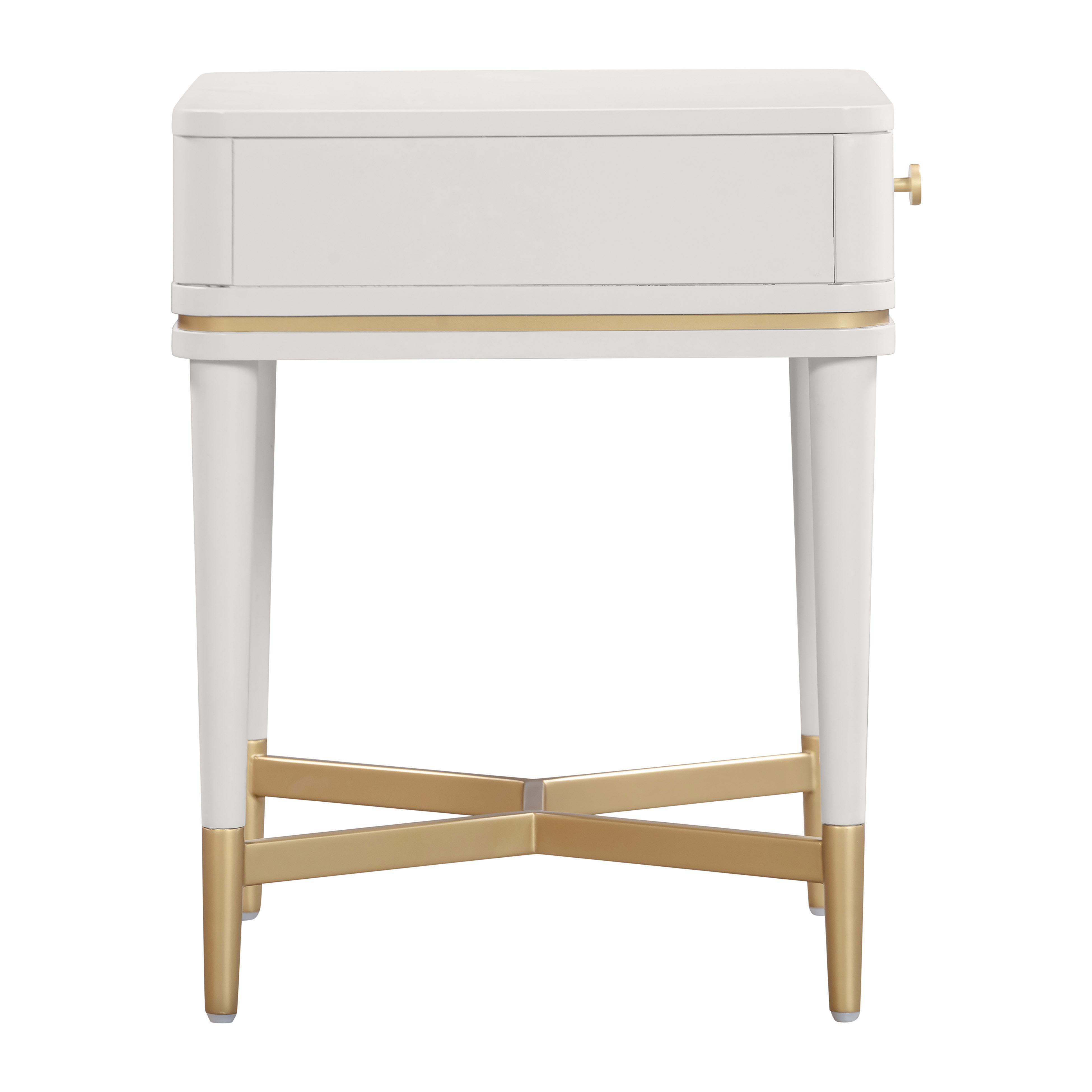 Tov Furniture Julieta 21" Nightstand, Cream, large