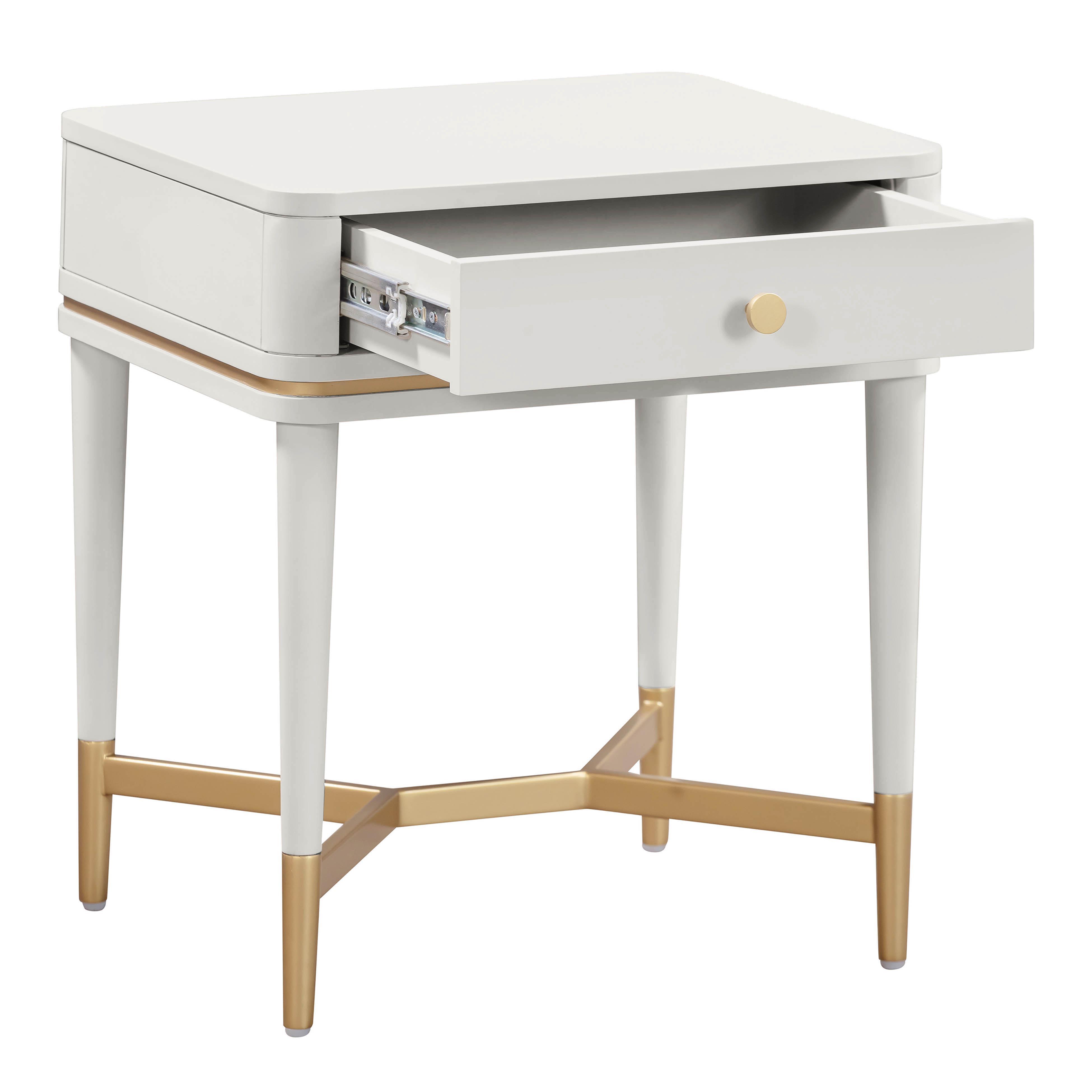 Tov Furniture Julieta 21" Nightstand, Cream, large