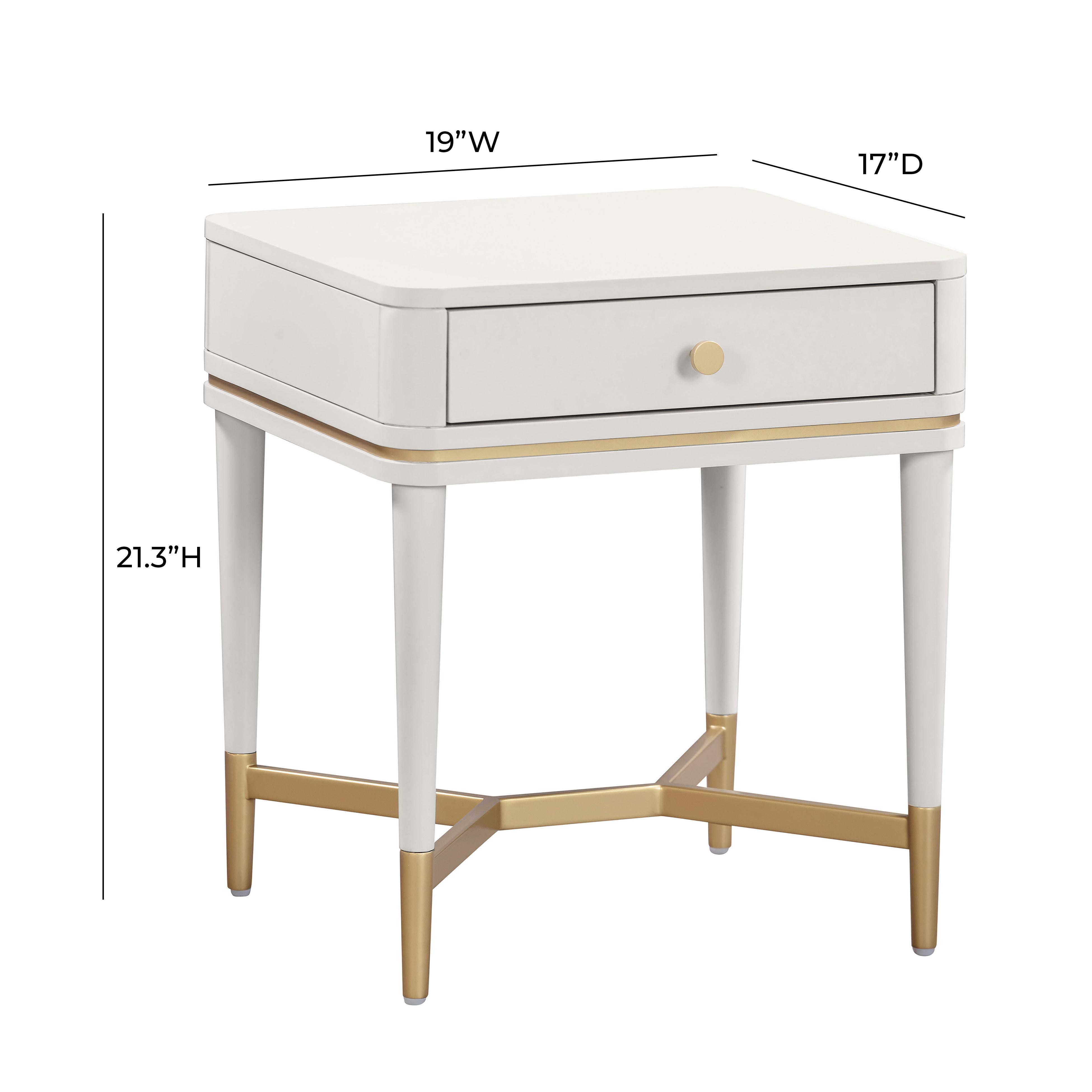 Tov Furniture Julieta 21" Nightstand, Cream, large