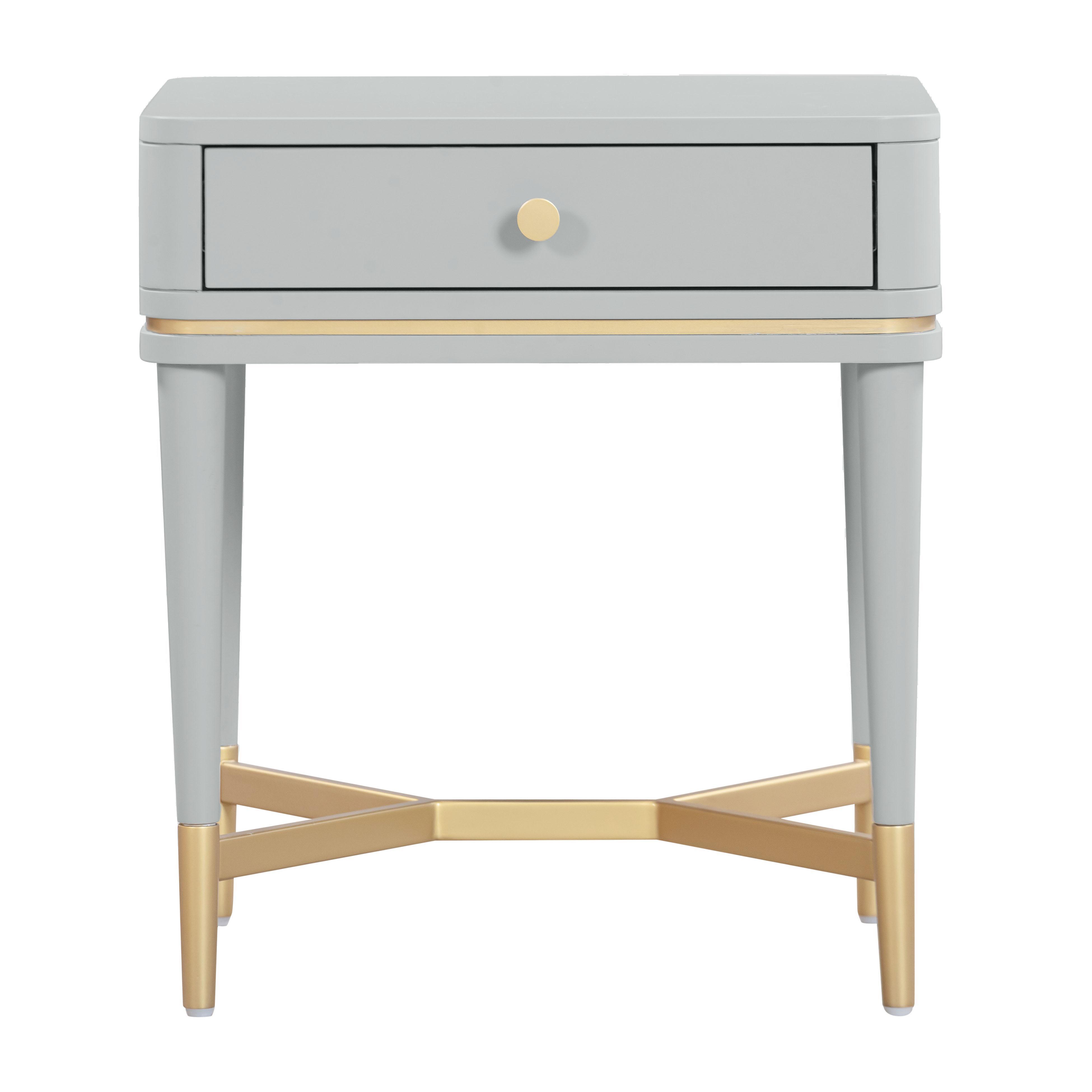 Tov Furniture Julieta 21" Nightstand, Gray, large