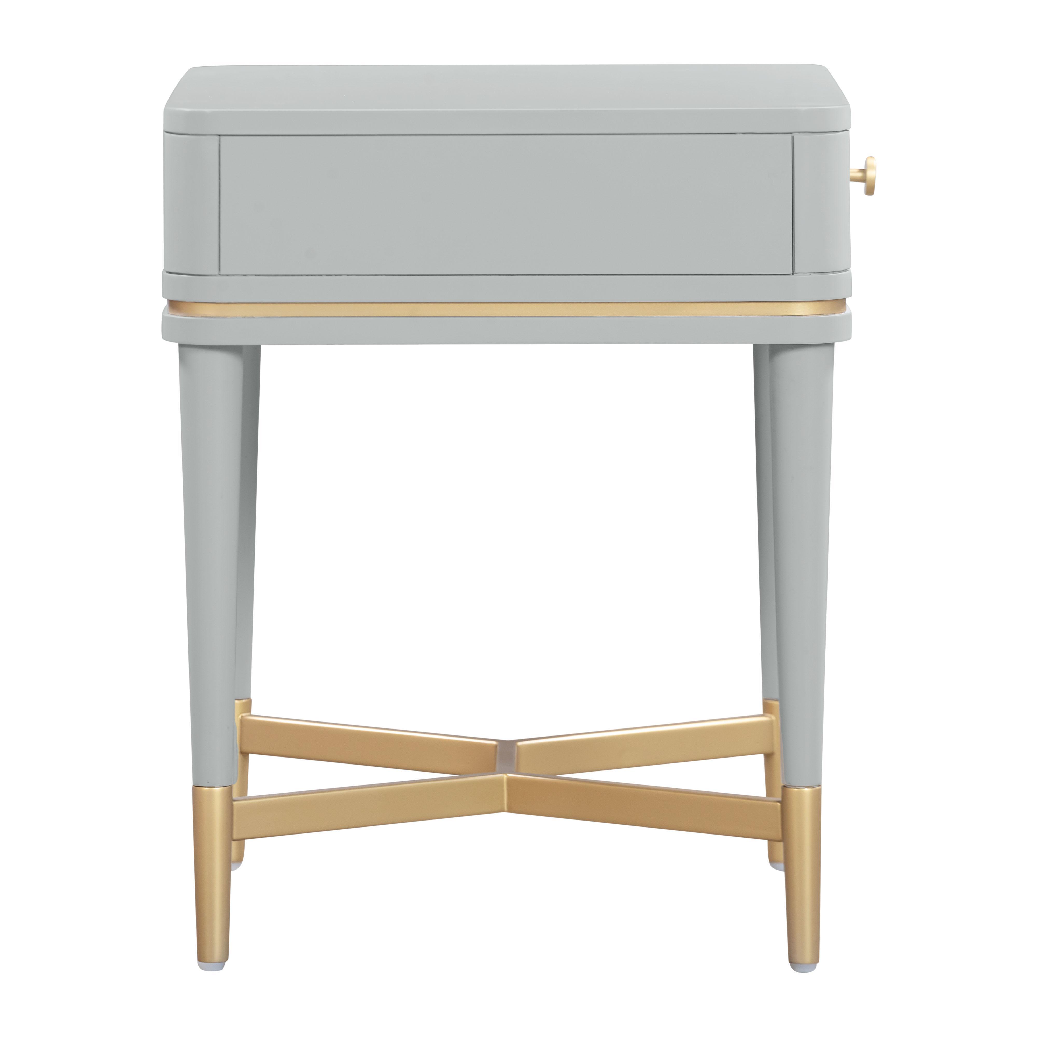Tov Furniture Julieta 21" Nightstand, Gray, large