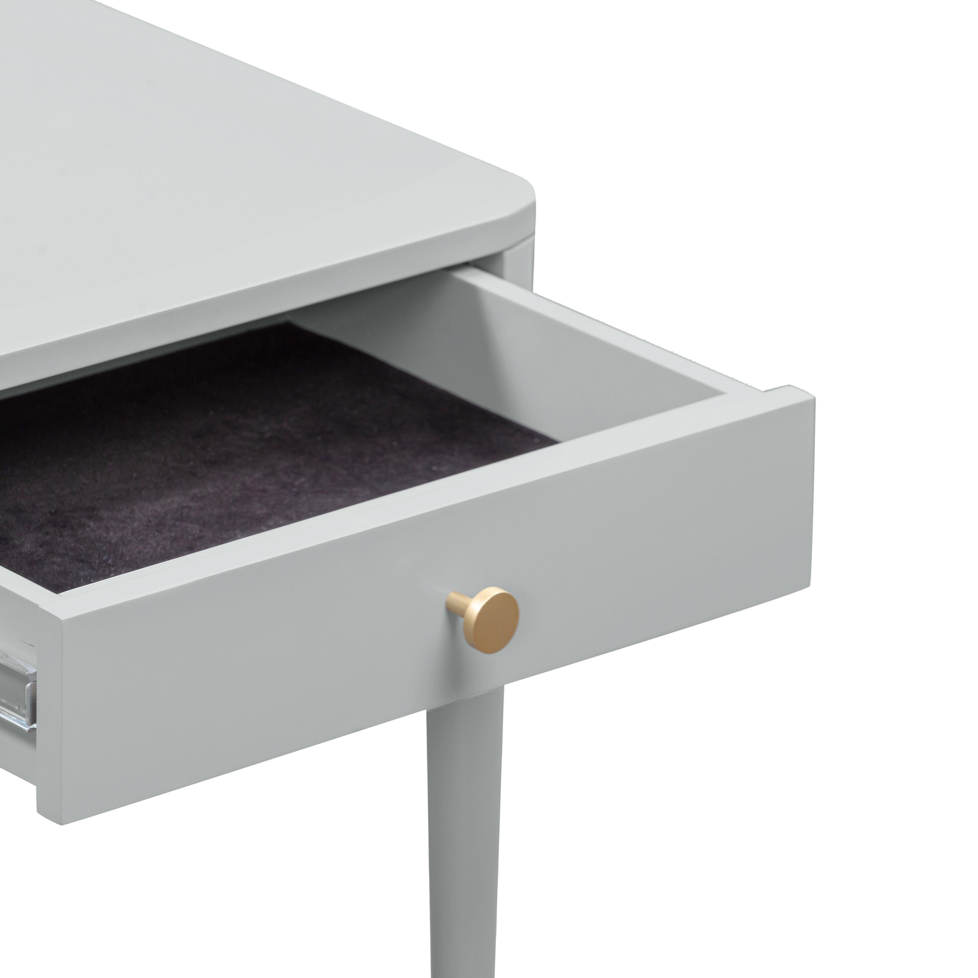 Tov Furniture Julieta 21" Nightstand, Gray, large