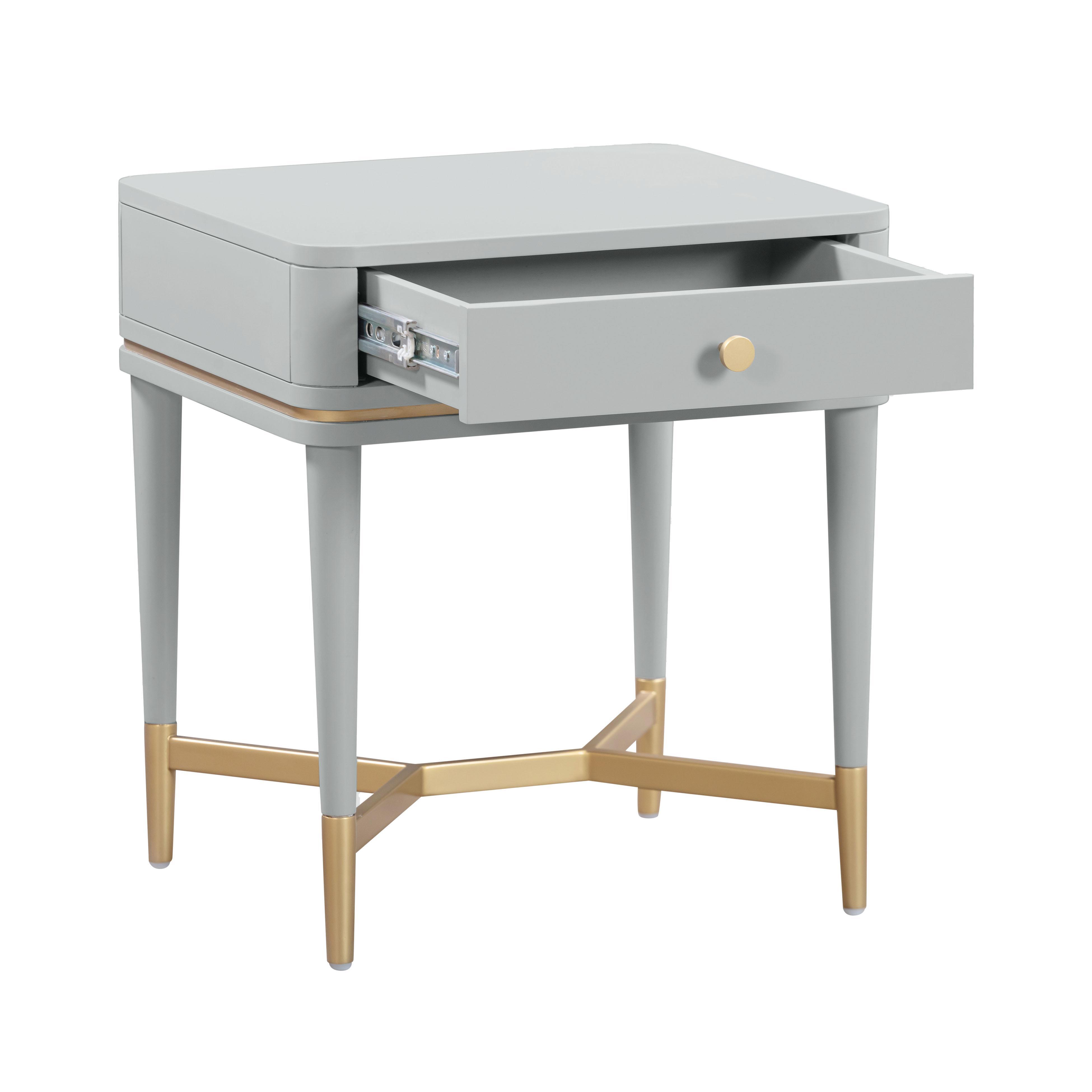 Tov Furniture Julieta 21" Nightstand, Gray, large