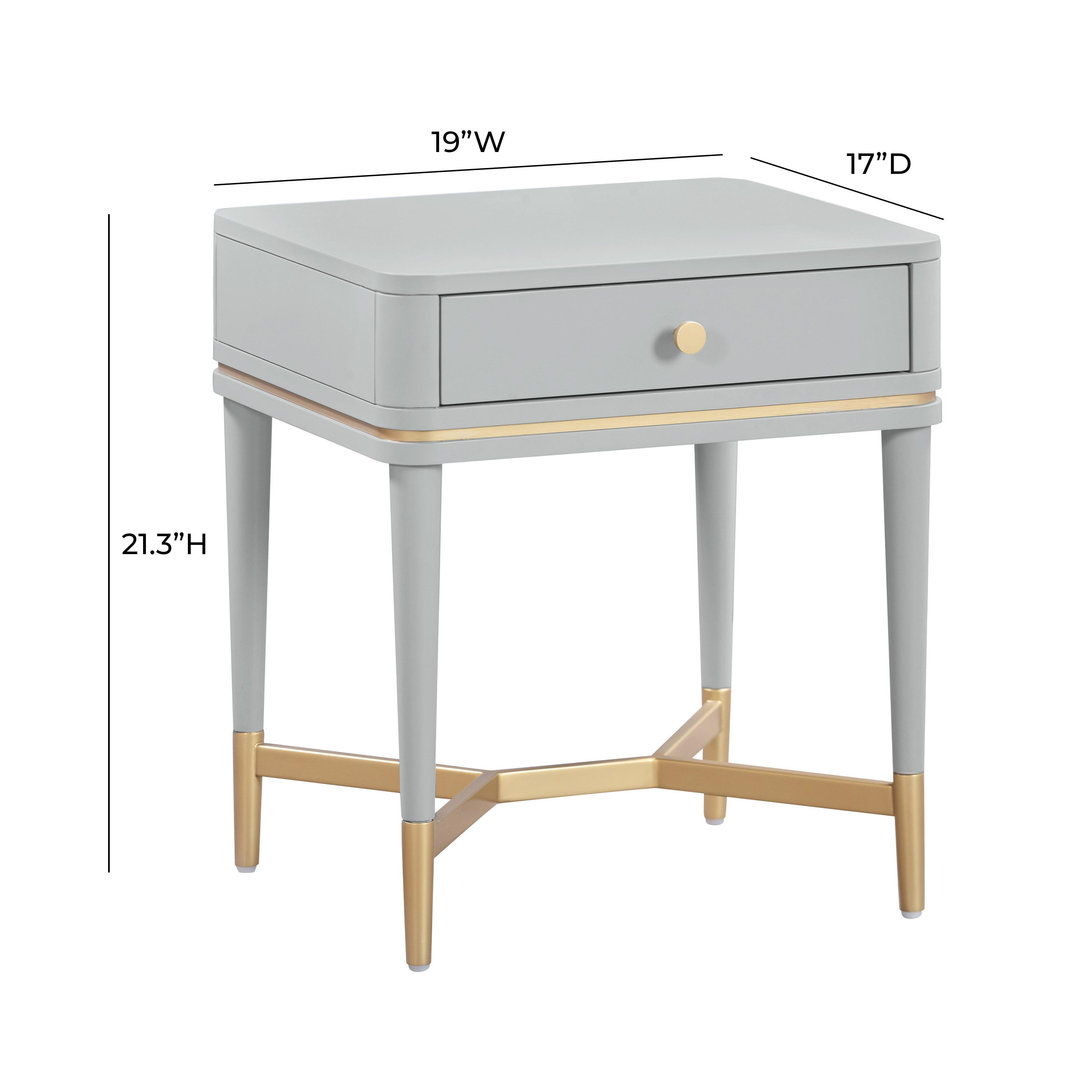 Tov Furniture Julieta 21" Nightstand, Gray, large