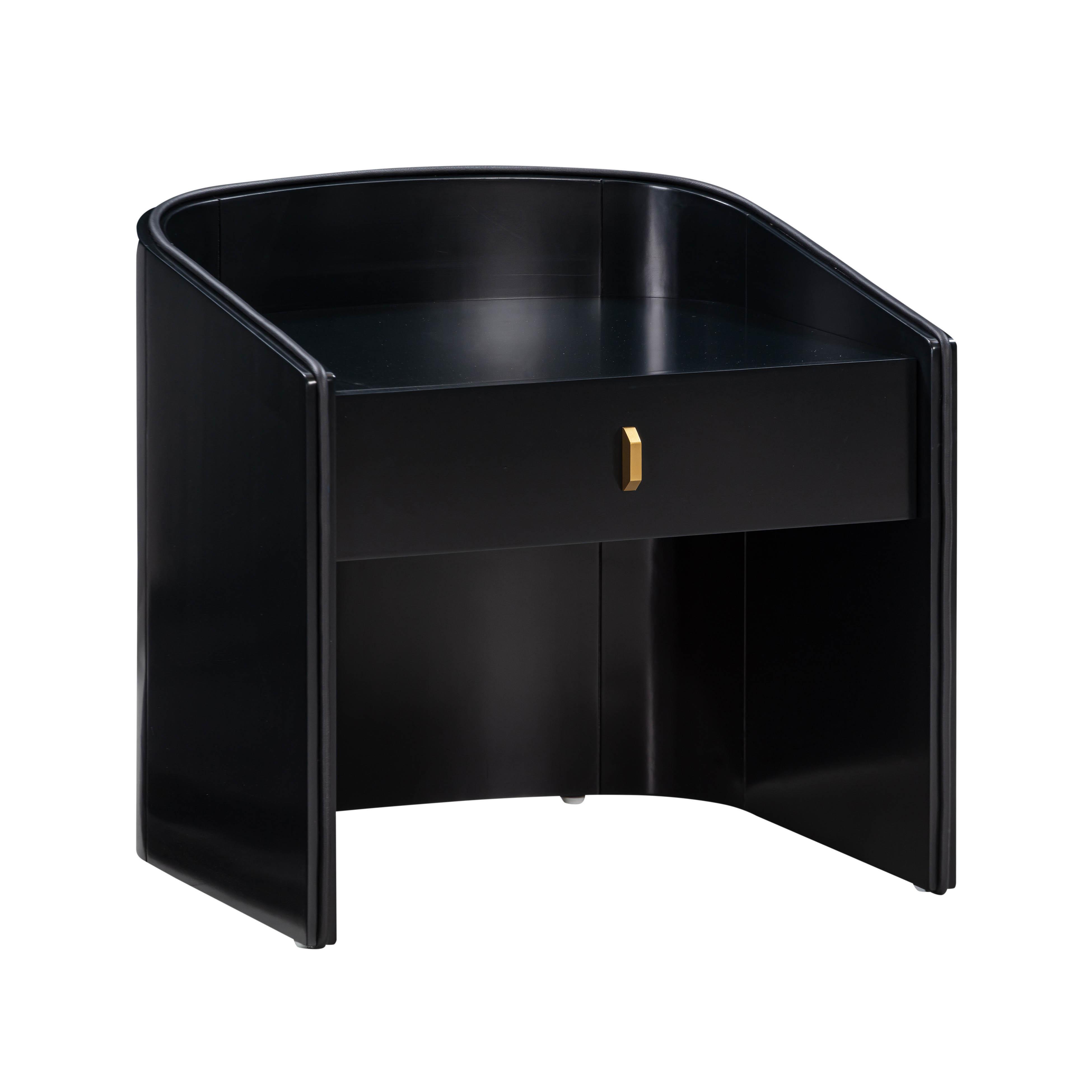 Tov Funriture Collins 22" Nightstand, Black, large
