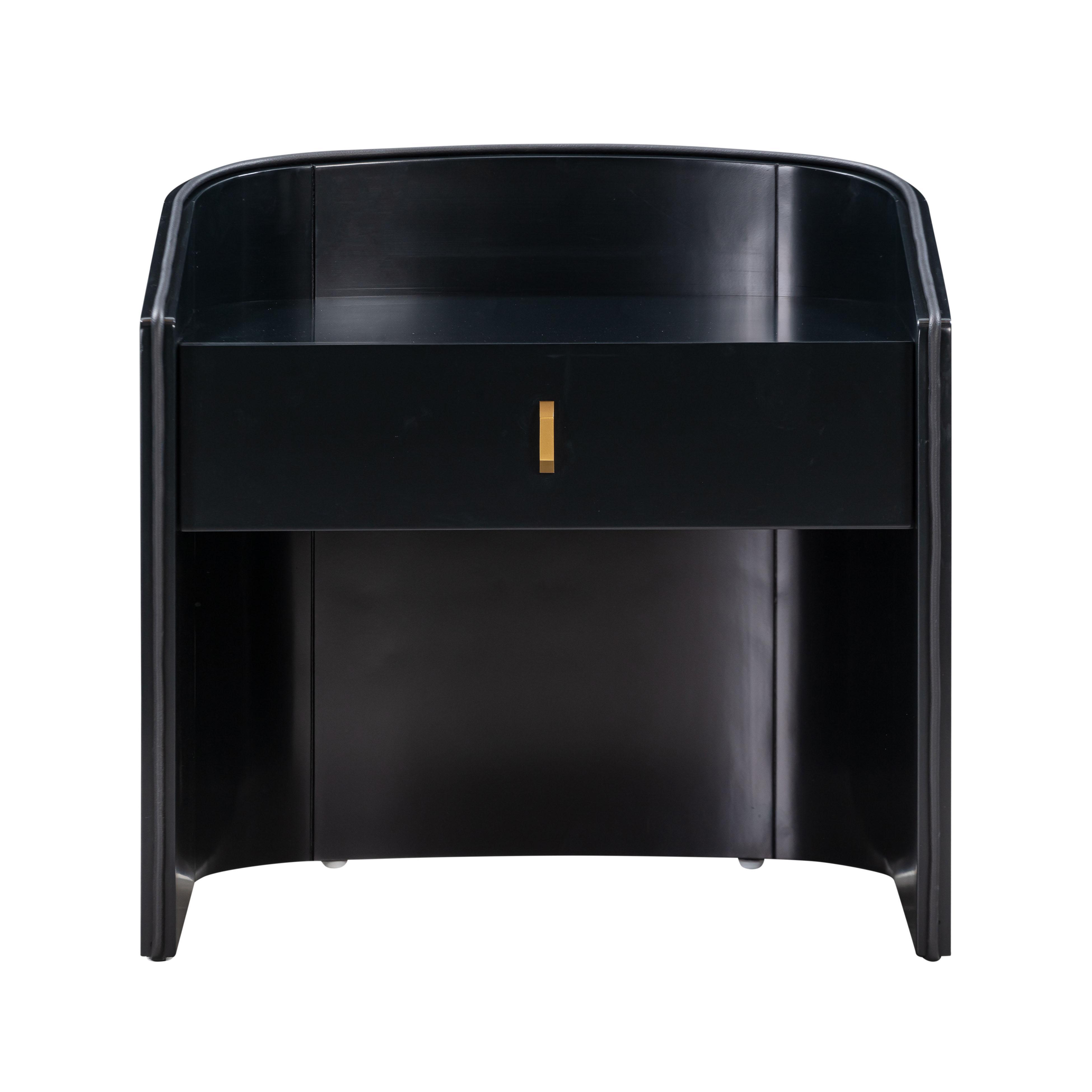 Tov Funriture Collins 22" Nightstand, Black, large