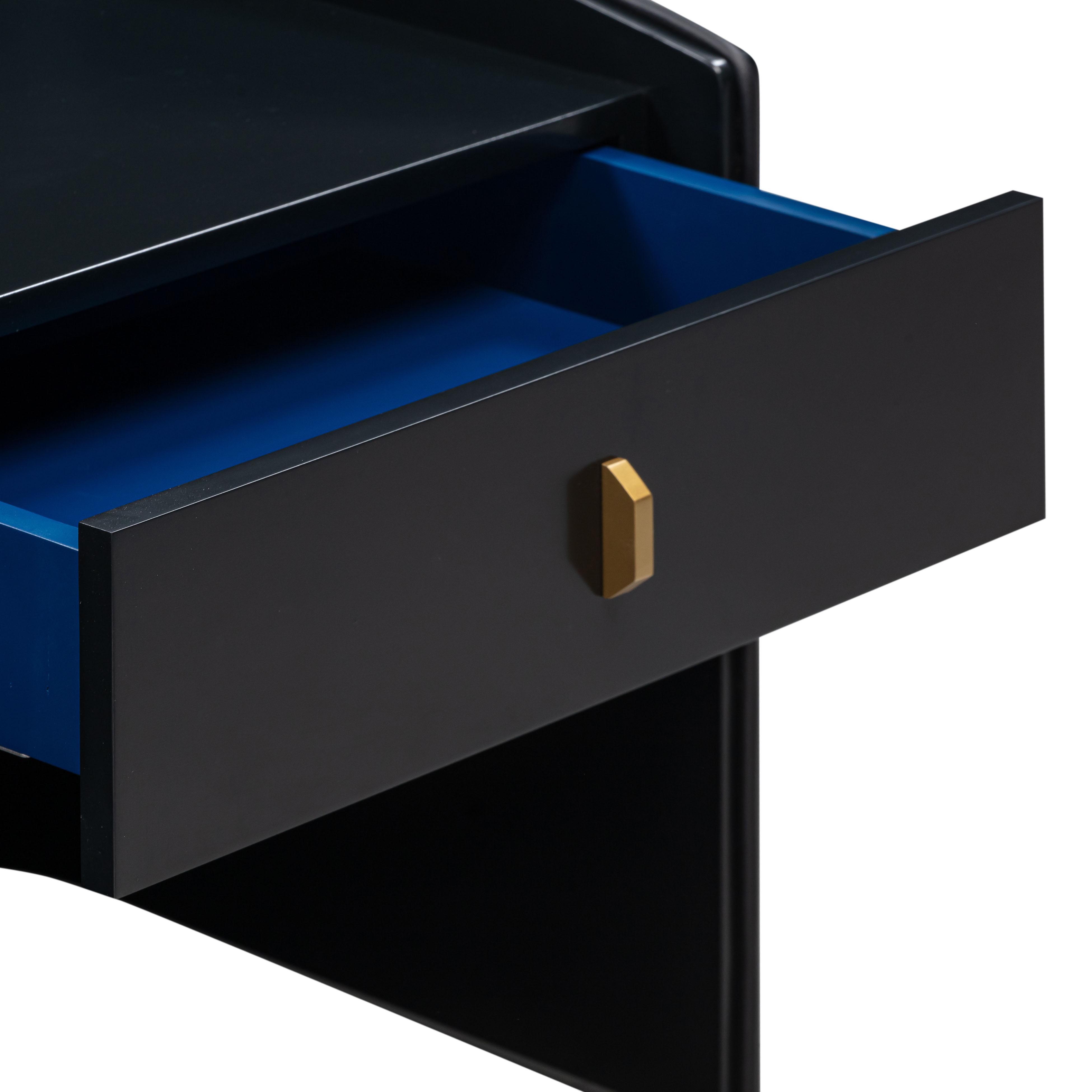 Tov Funriture Collins 22" Nightstand, Black, large