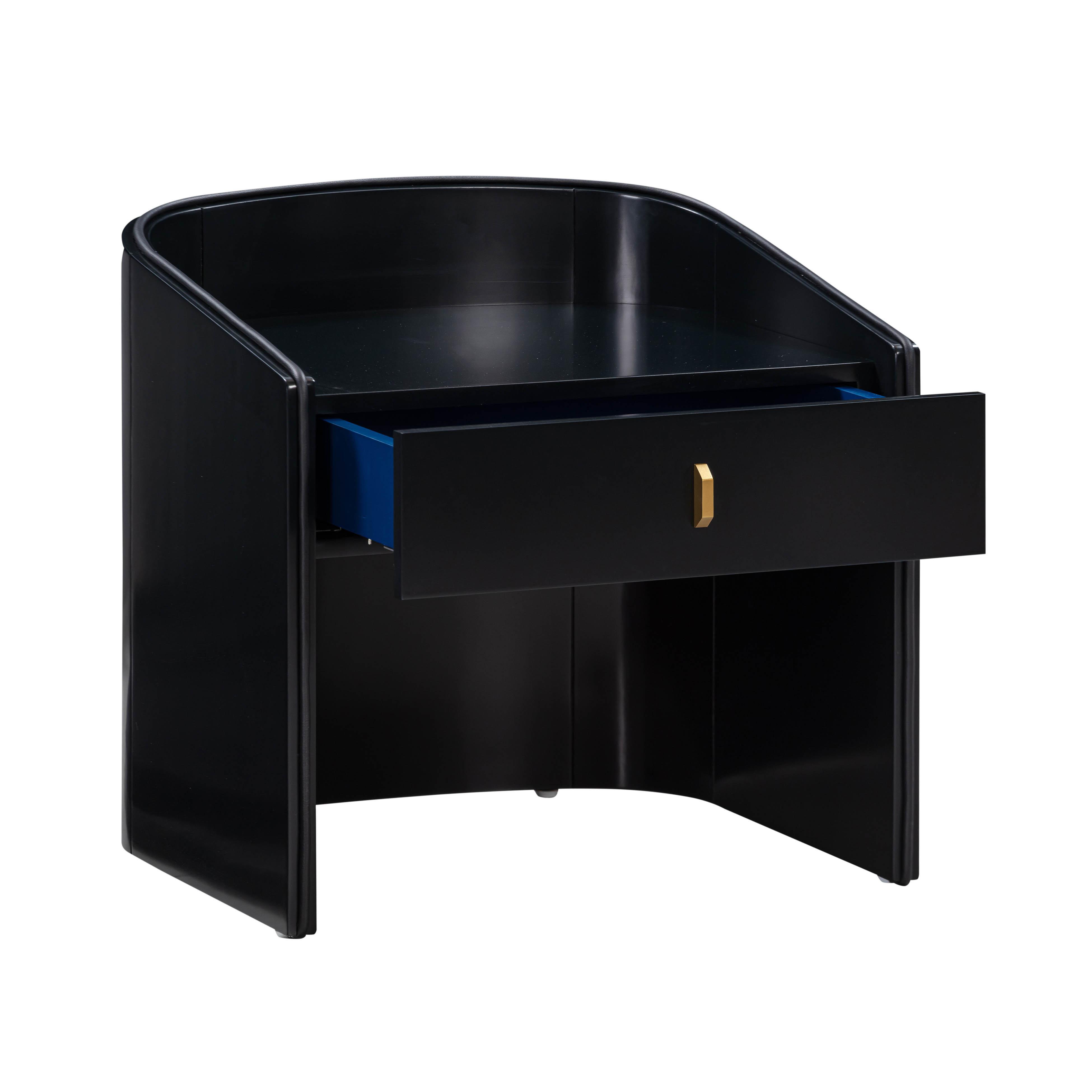 Tov Funriture Collins 22" Nightstand, Black, large
