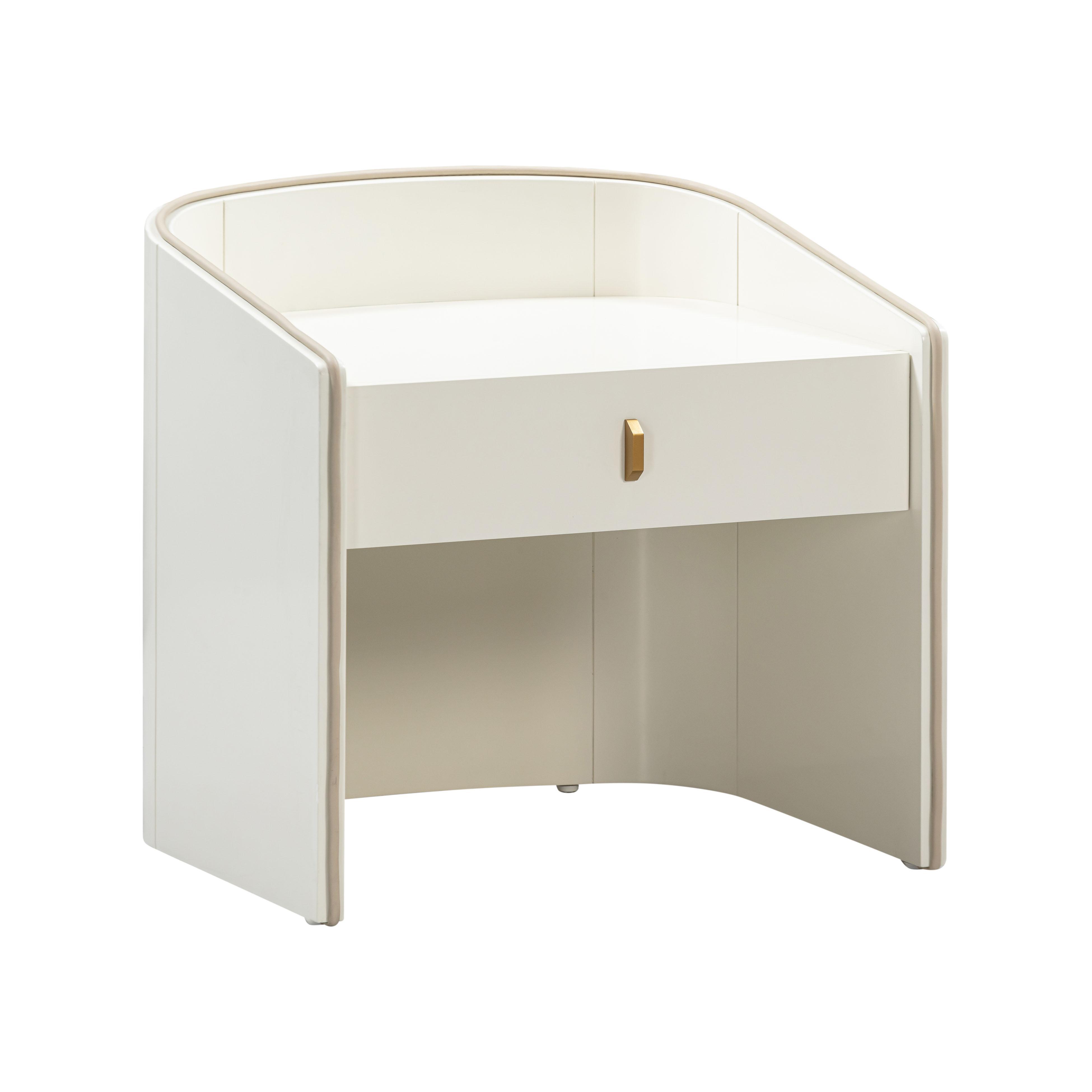 Tov Funriture Collins 22" Nightstand, Cream, large