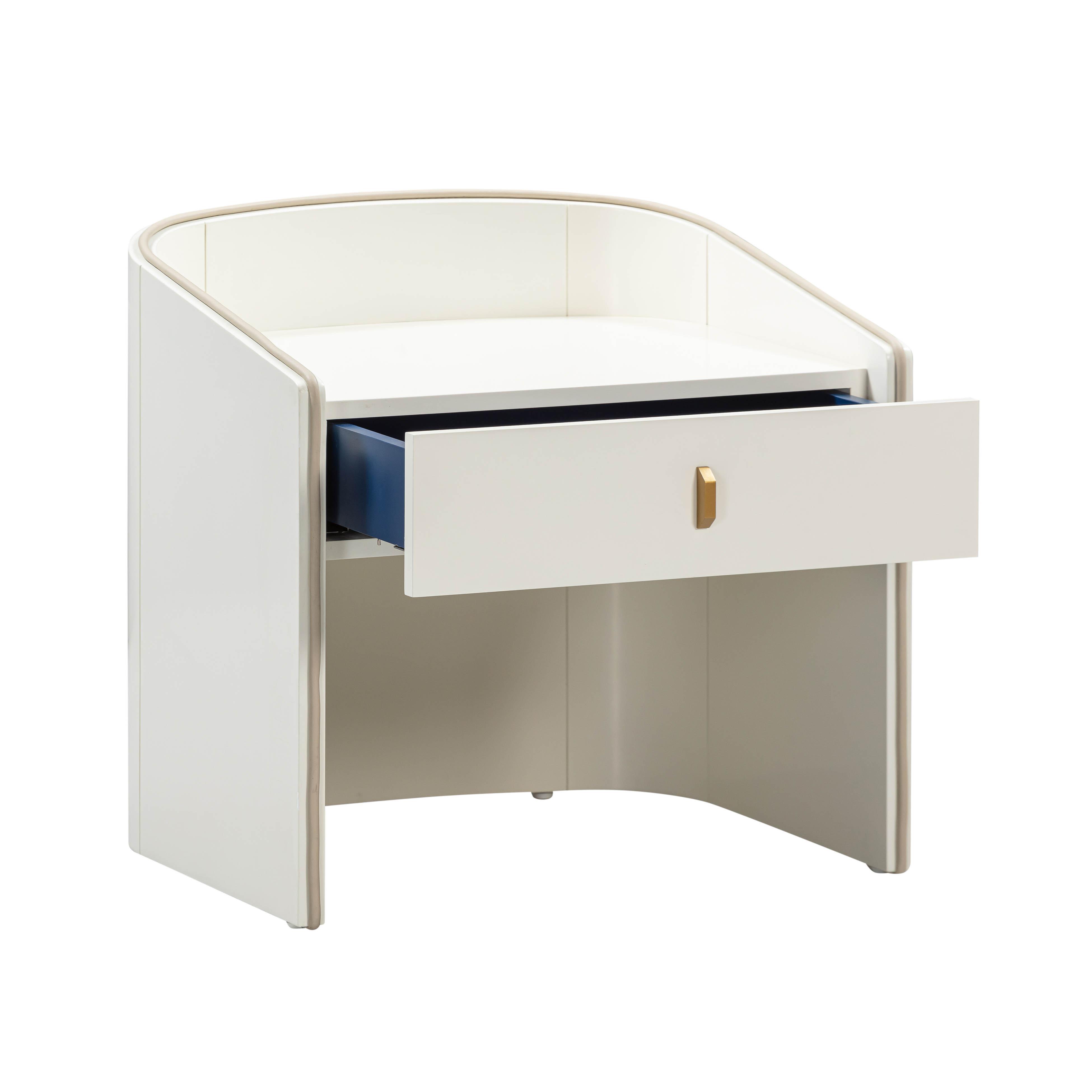 Tov Funriture Collins 22" Nightstand, Cream, large