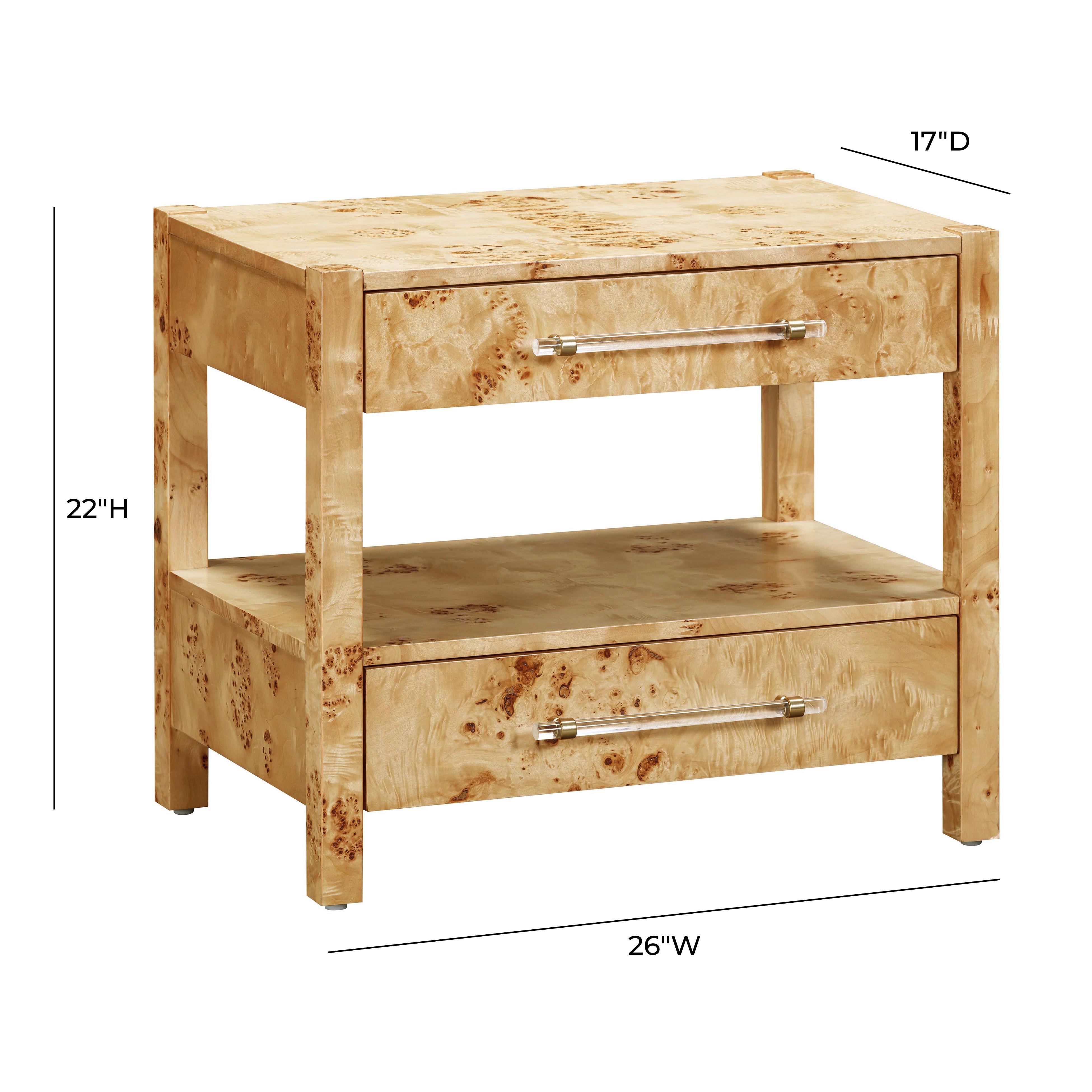 Tov Funriture Brandyss 22" Nightstand, Natural, large