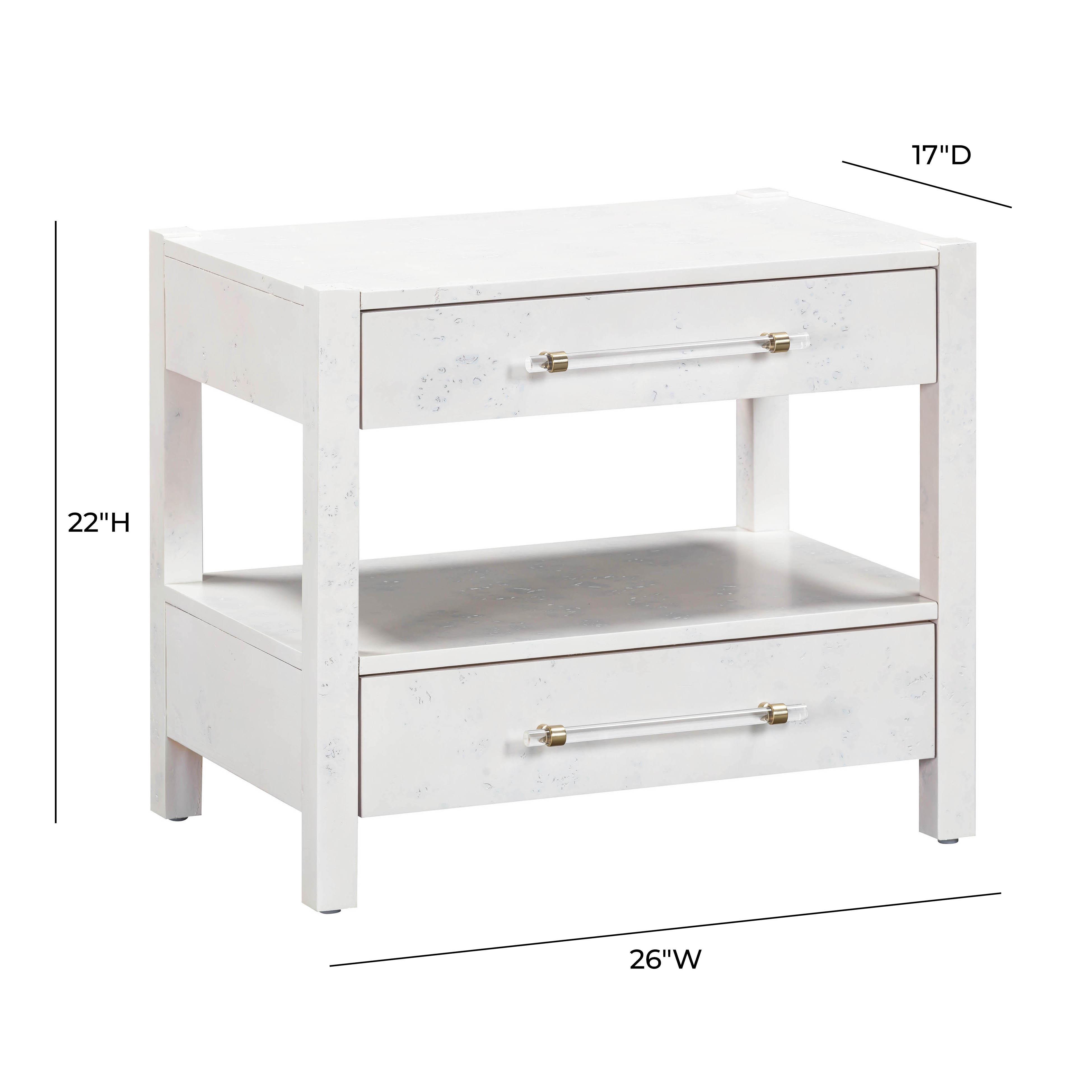 Tov Funriture Brandyss 22" Nightstand, White, large
