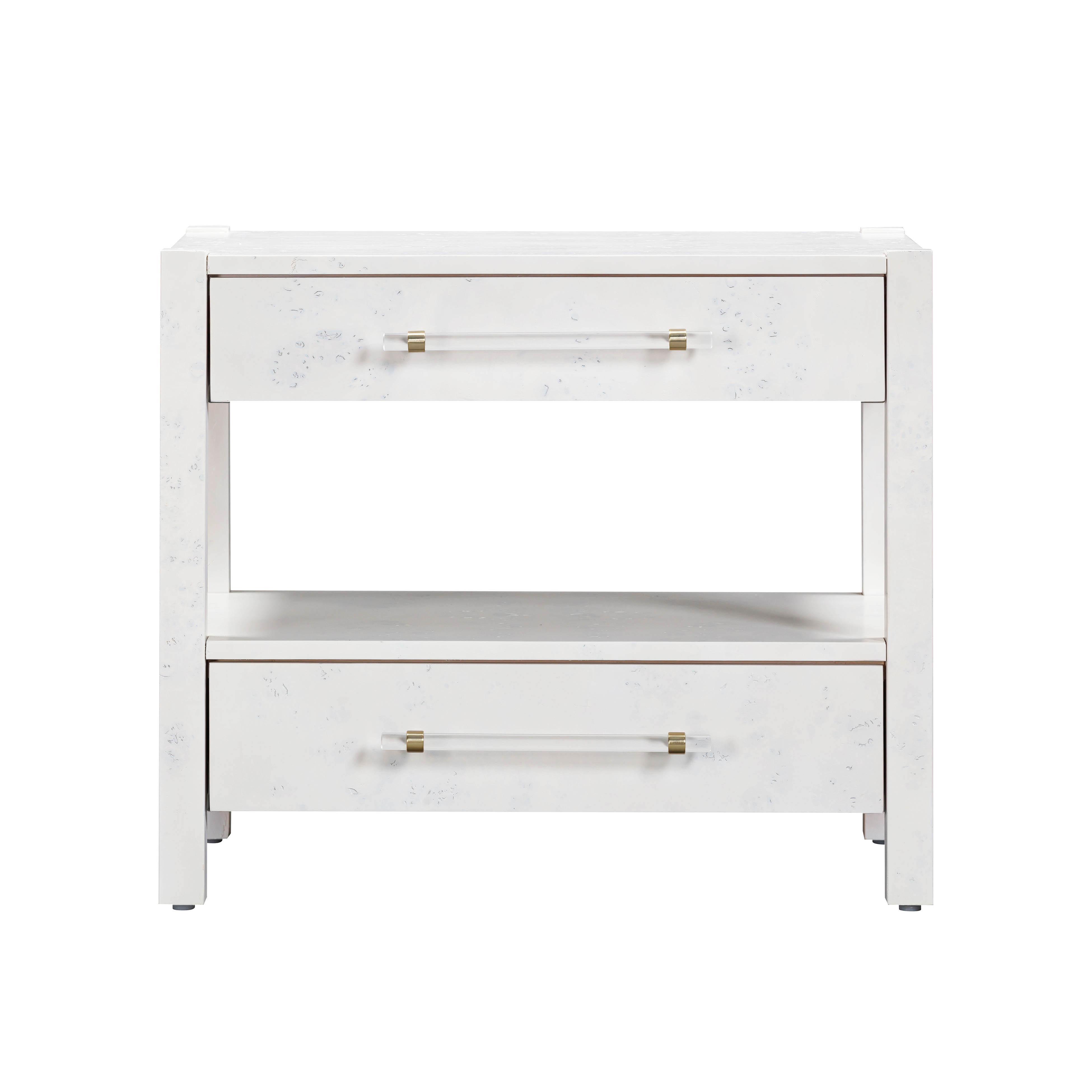 Tov Funriture Brandyss 22" Nightstand, White, large