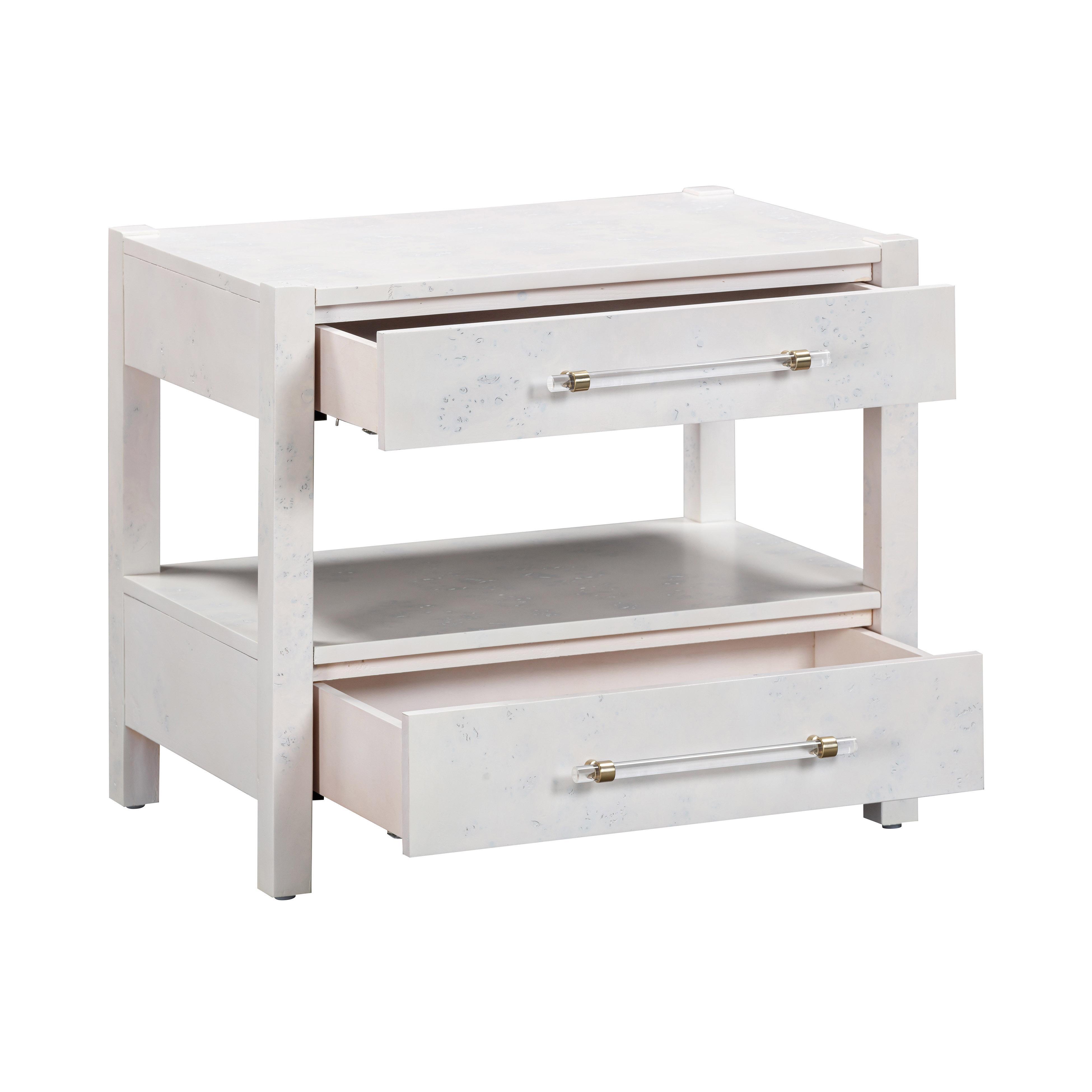 Tov Funriture Brandyss 22" Nightstand, White, large