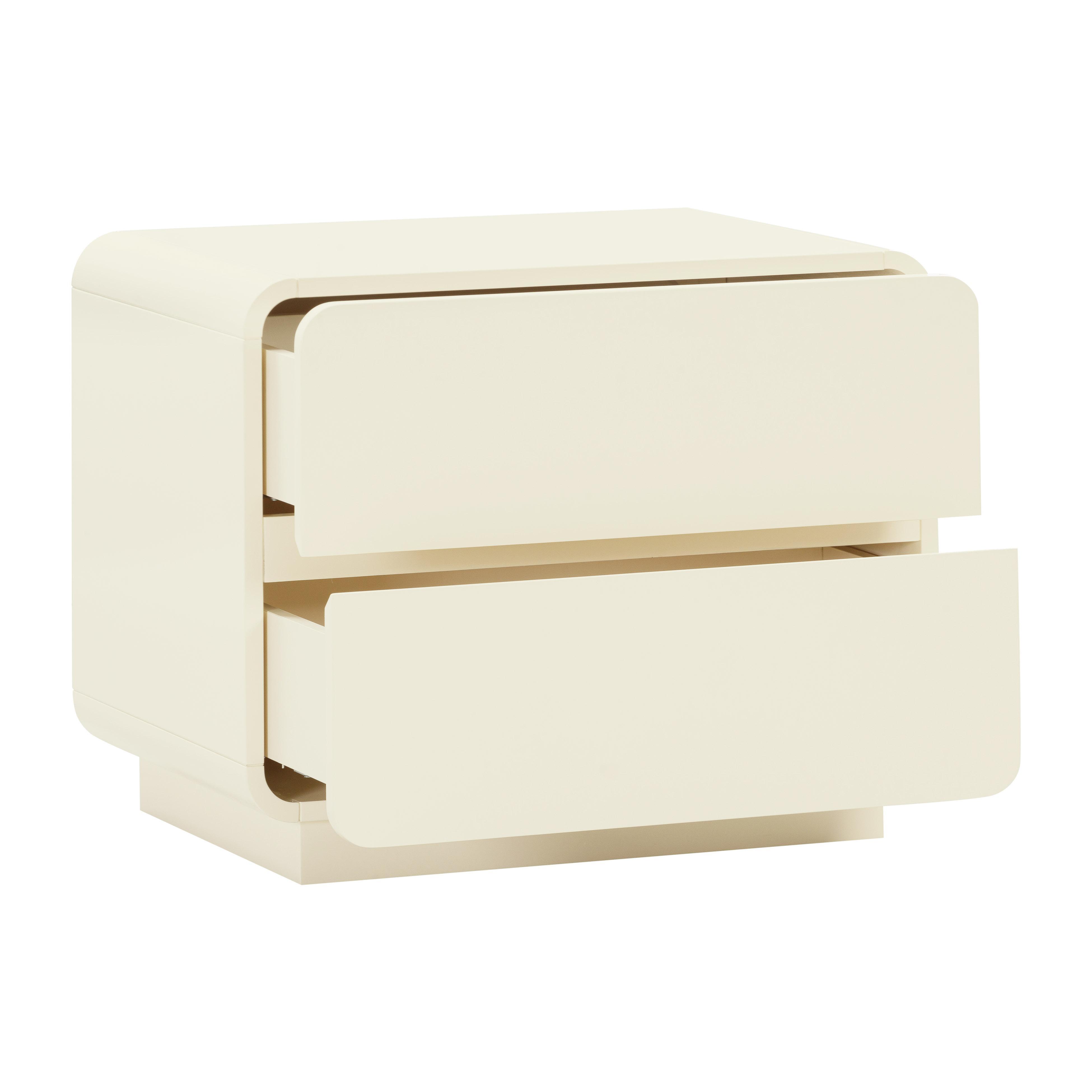 Tov Funriture Sagura 22" Nightstand, Cream, large