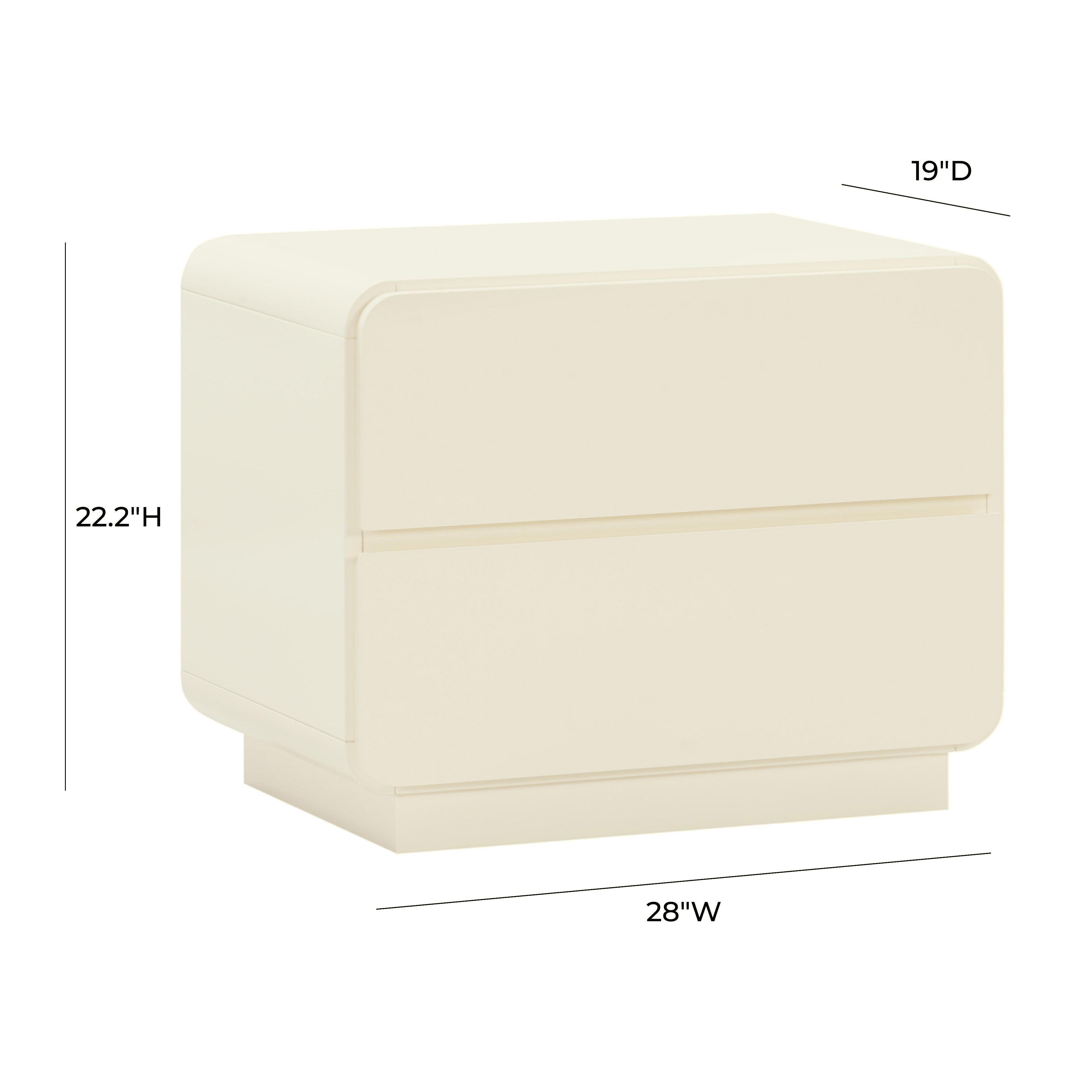 Tov Funriture Sagura 22" Nightstand, Cream, large