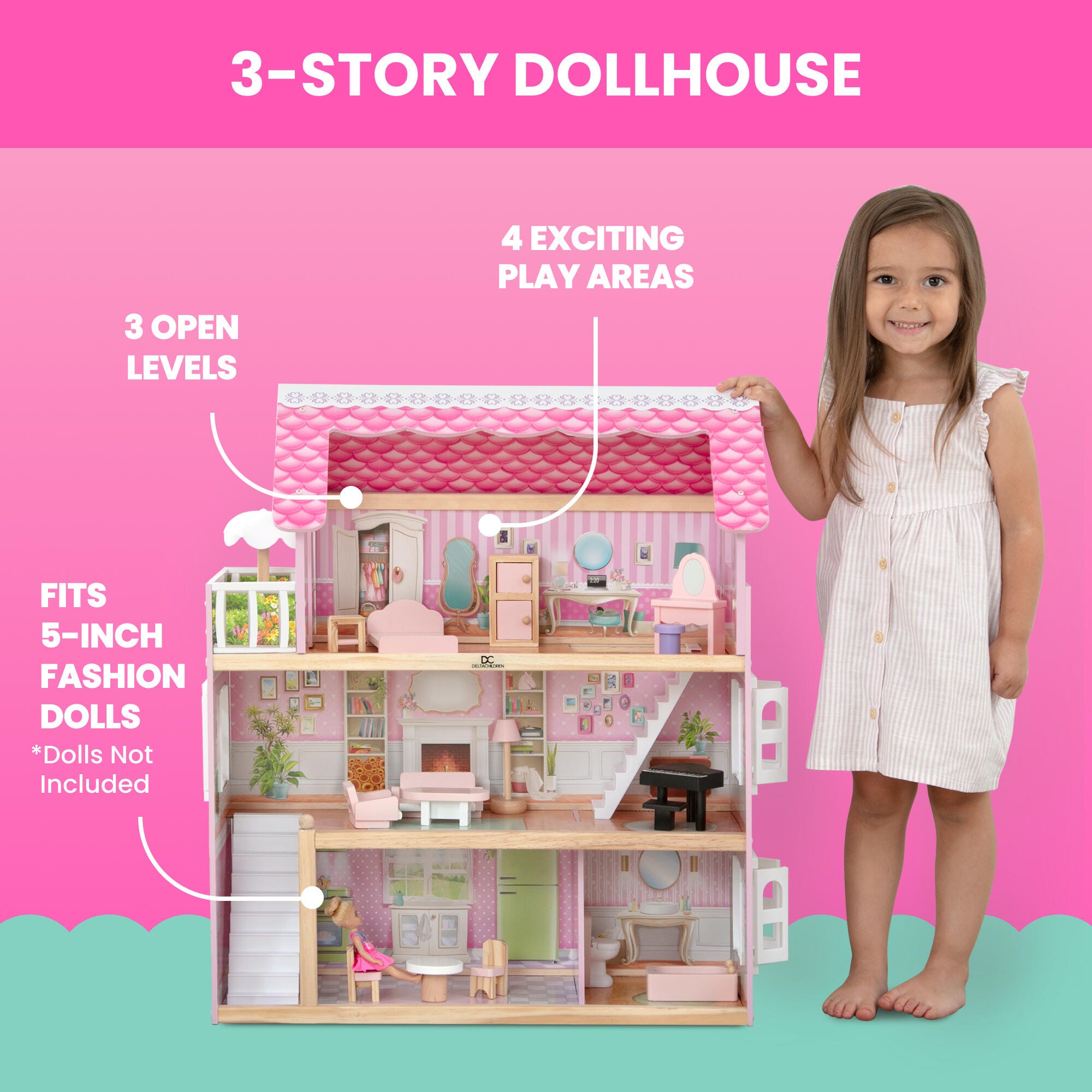 Delta Children Little Gem Montessori Dollhouse, , large