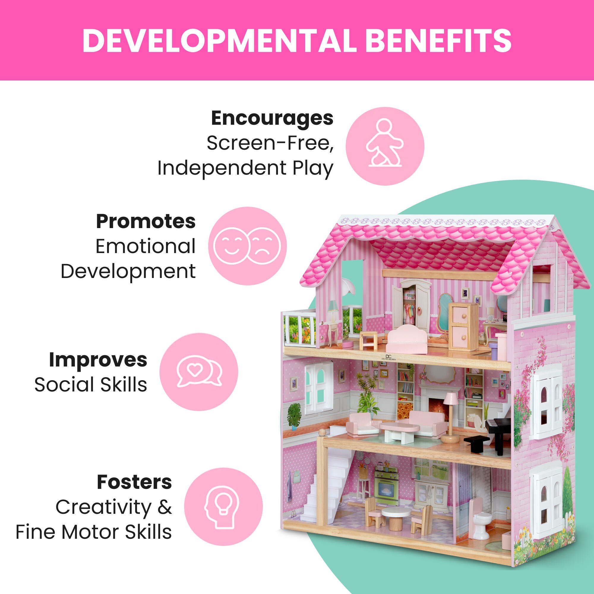 Delta Children Little Gem Montessori Dollhouse, , large