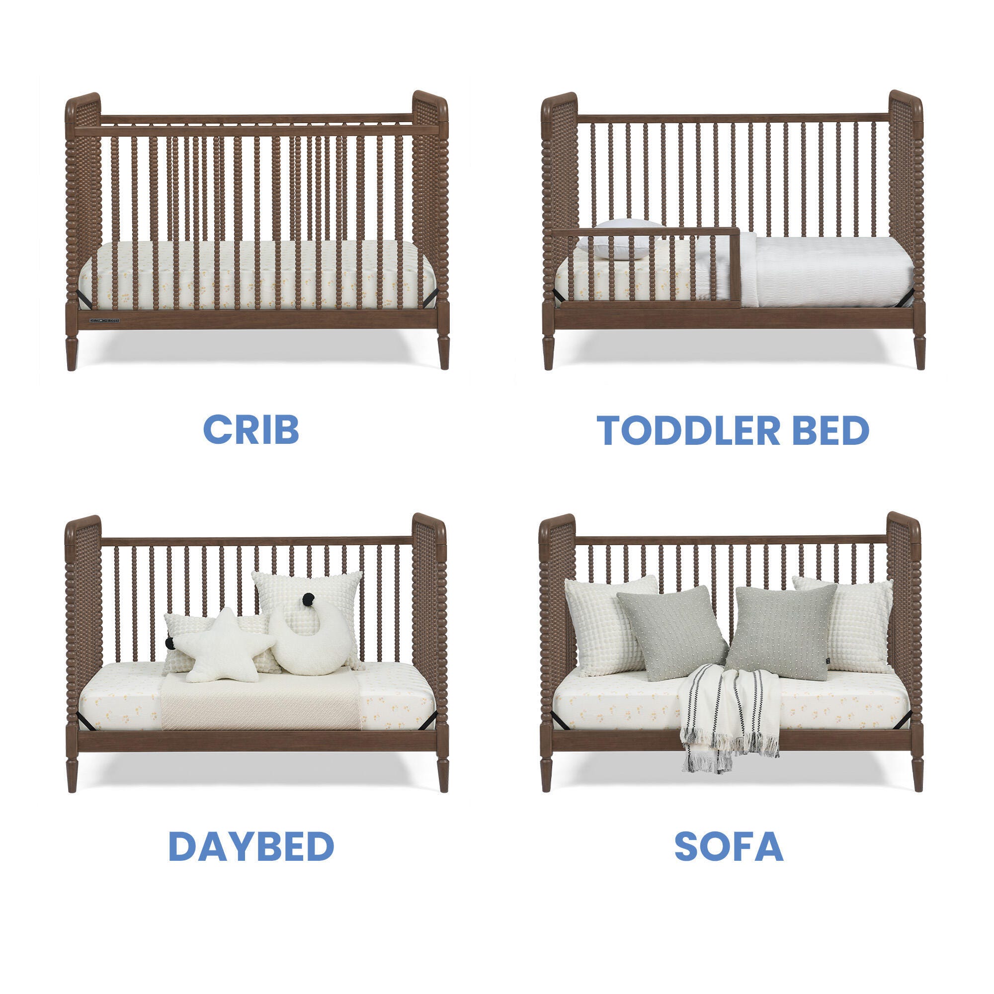 Delta Children Saint 4-in-1 Convertible Crib, Teak Brown, large