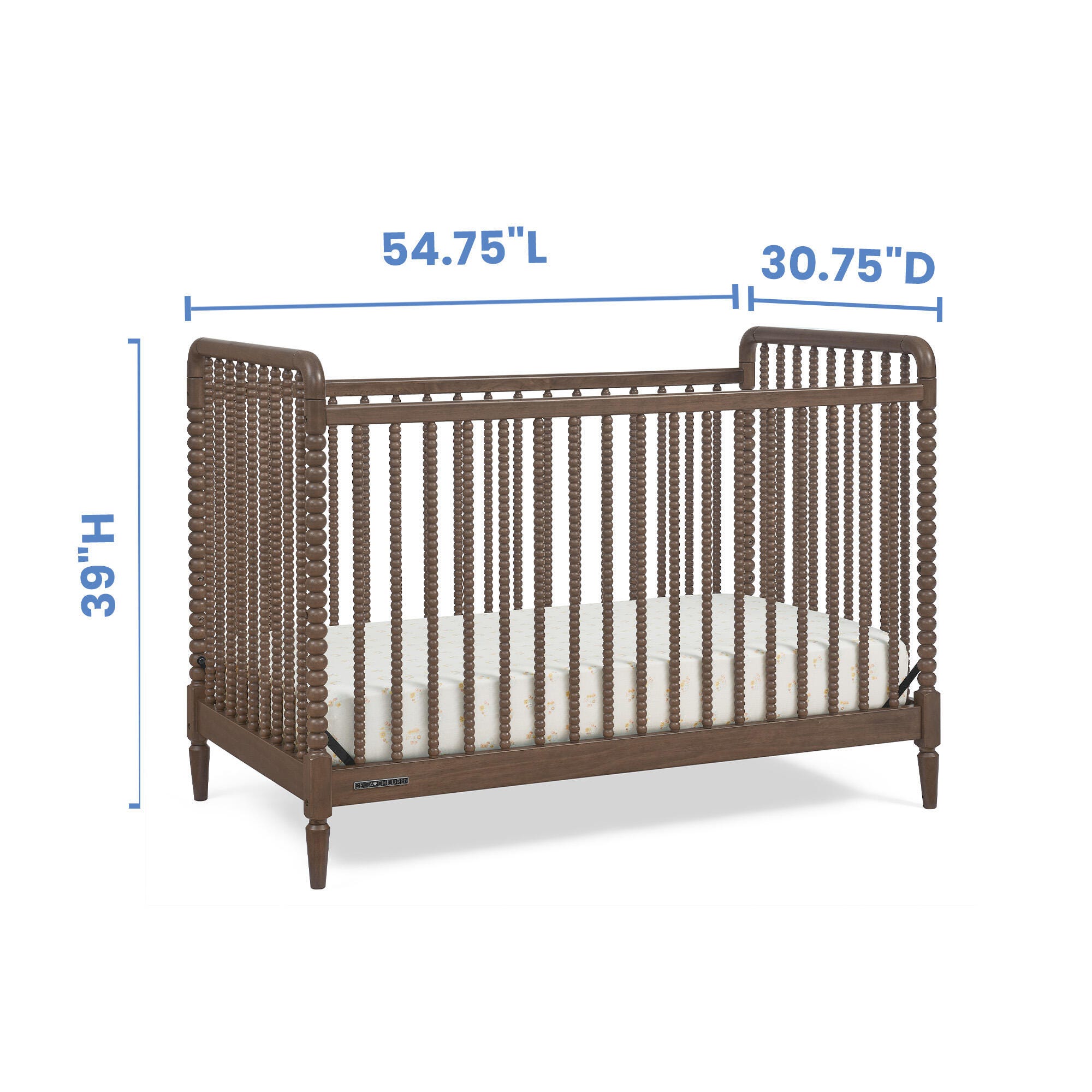 Delta Children Saint 4-in-1 Convertible Crib, Teak Brown, large