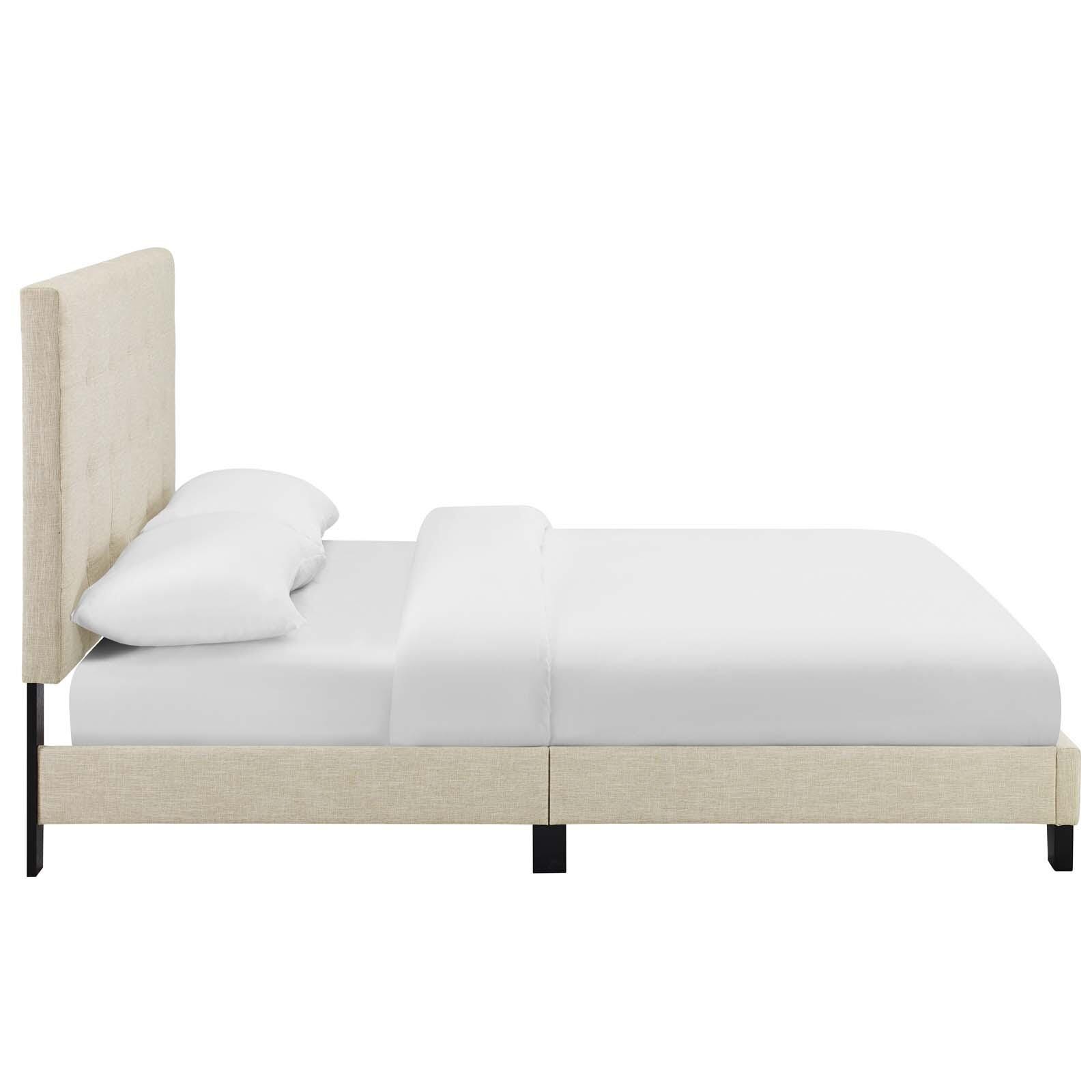 Modway Melanie Queen Platform Bed, Beige, large