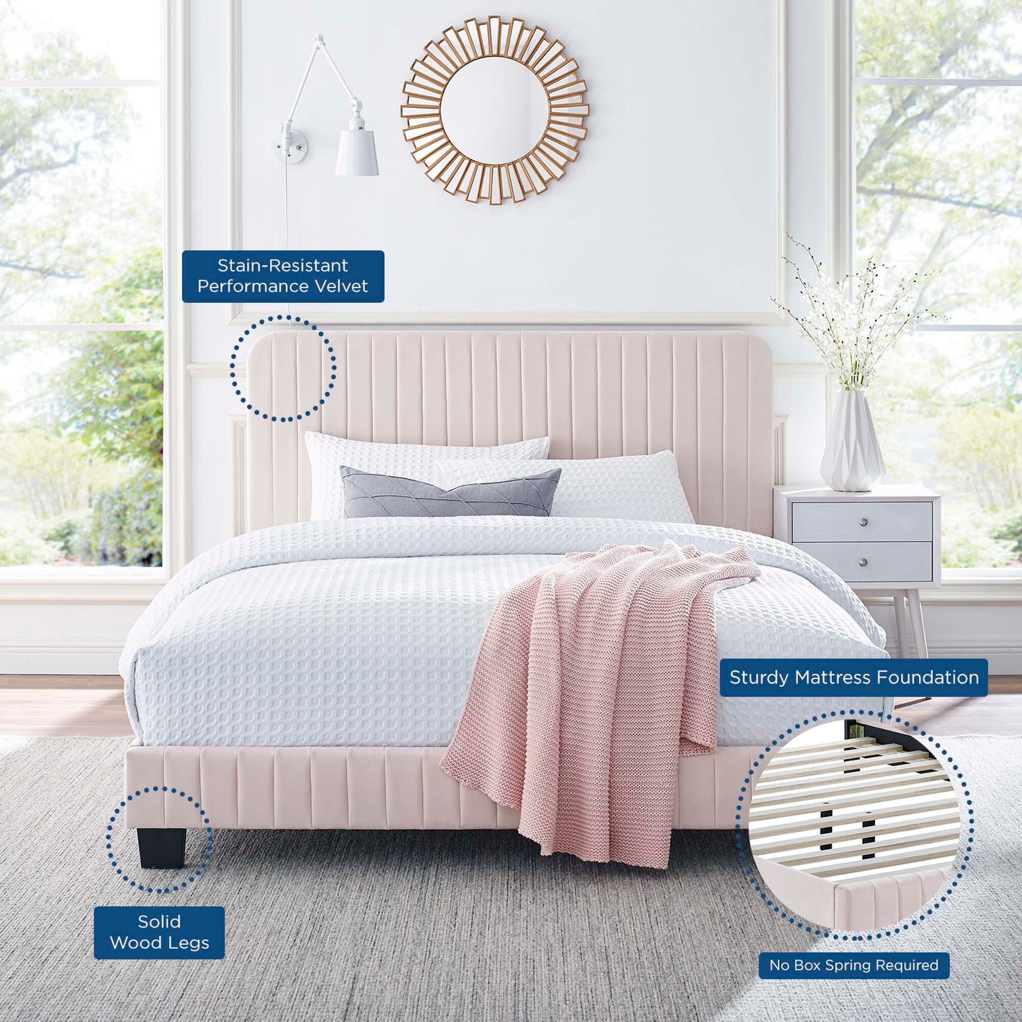Modway Celine Full Platform Bed, Pink, large
