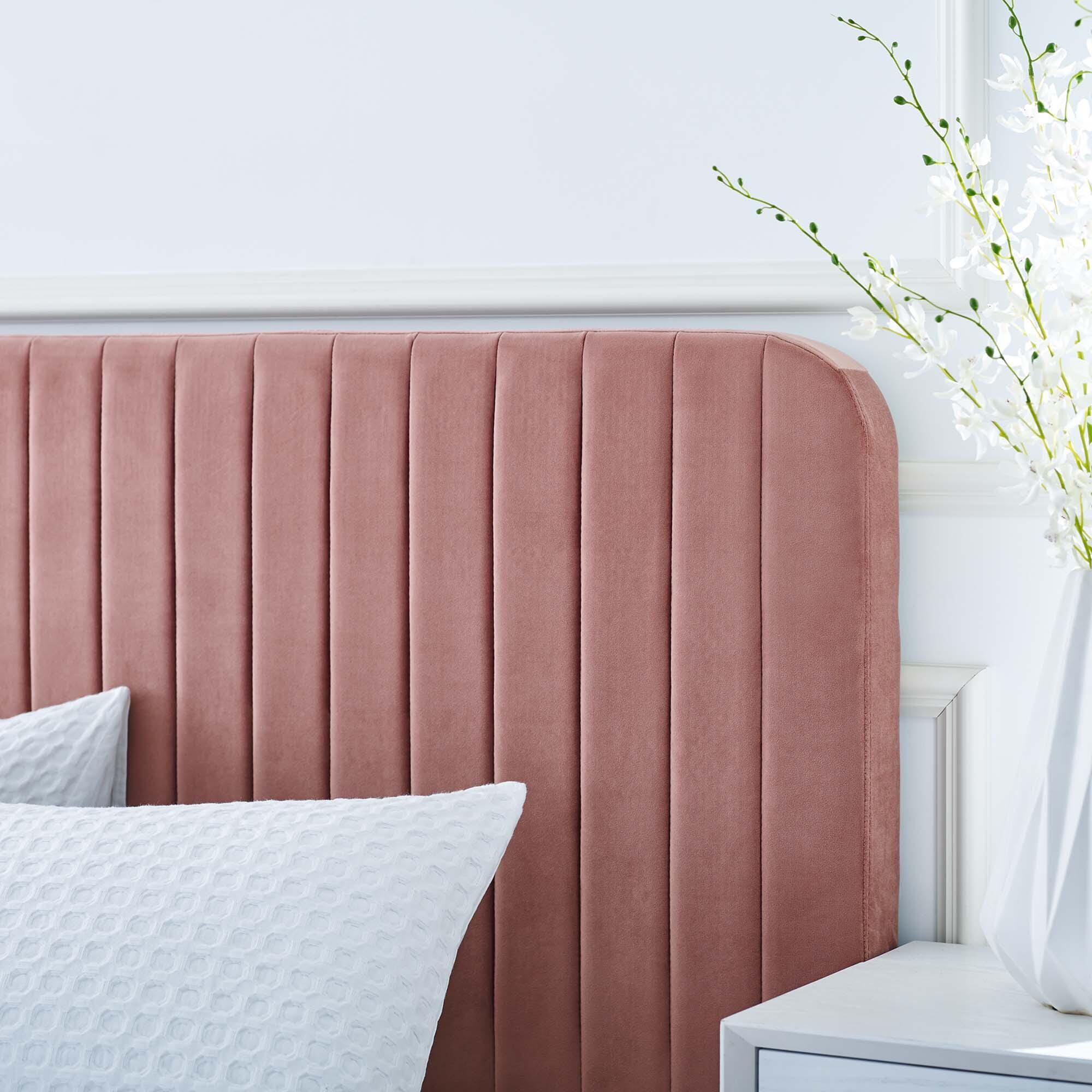 Modway Celine Full Platform Bed, Dusty Rose, large
