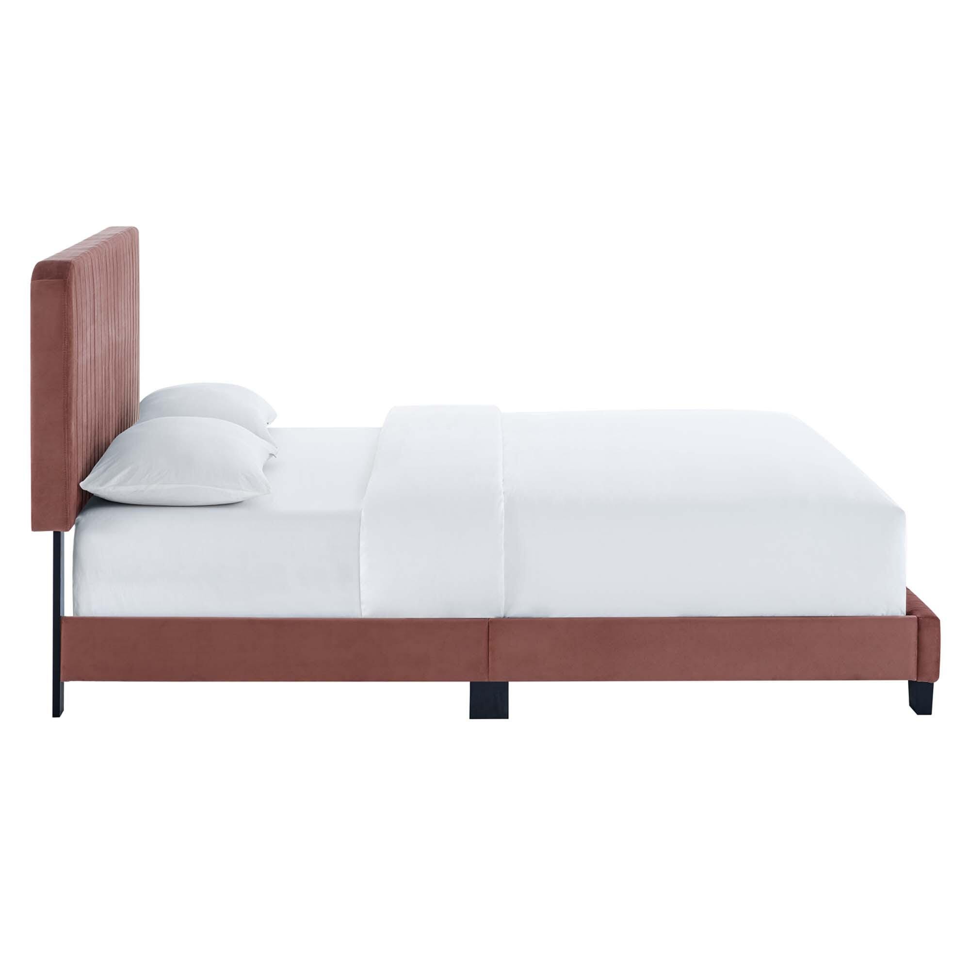 Modway Celine Full Platform Bed, Dusty Rose, large