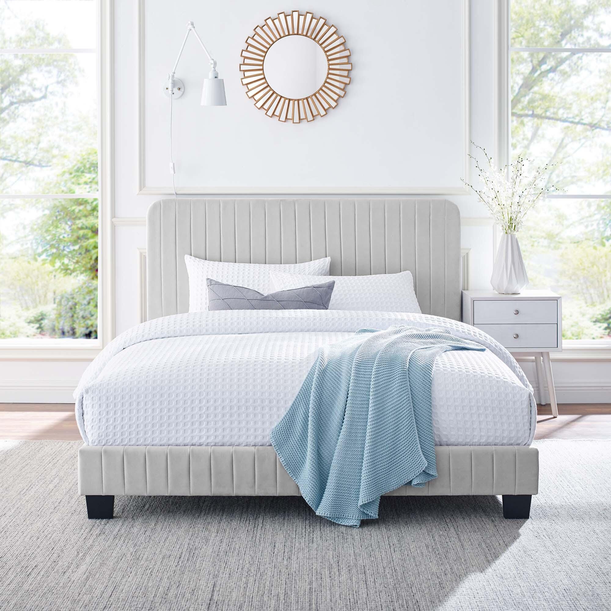 Modway Celine Full Platform Bed, Light Gray, large