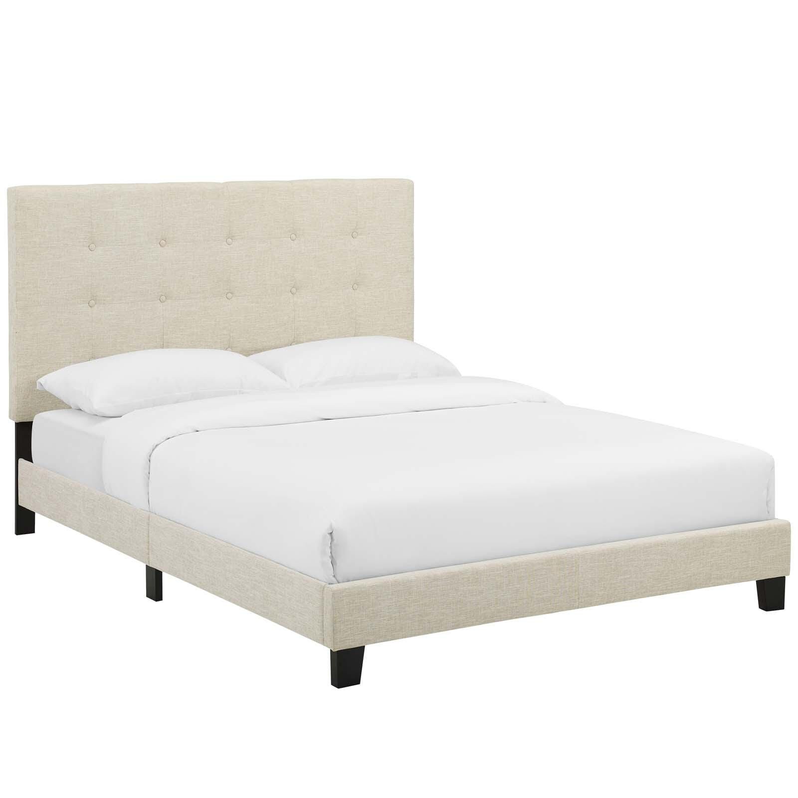 Modway Melanie Full Platform Bed, Beige, large